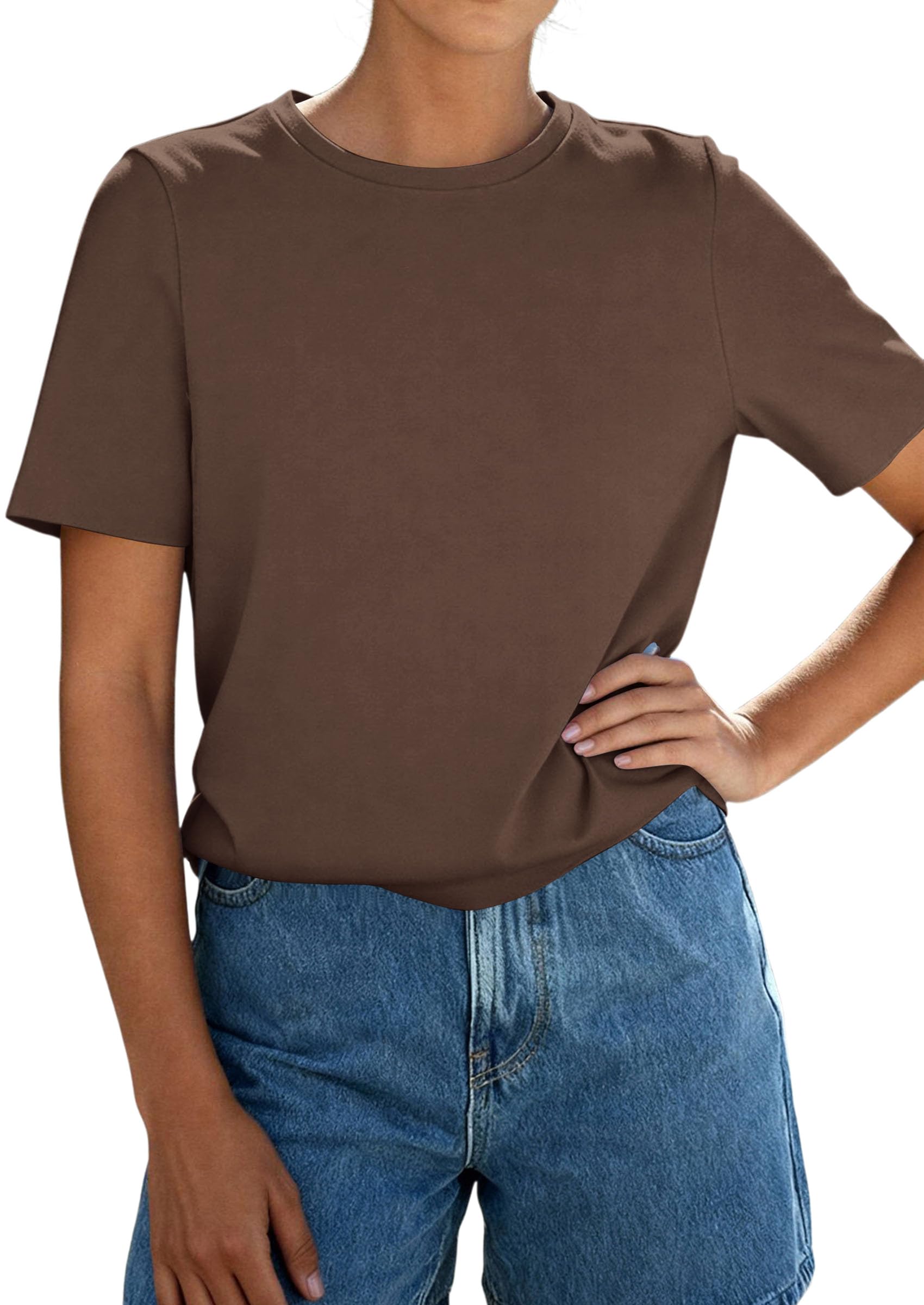 Women's Short Sleeve Cotton Tops Summer Casual T-Shirt 2026