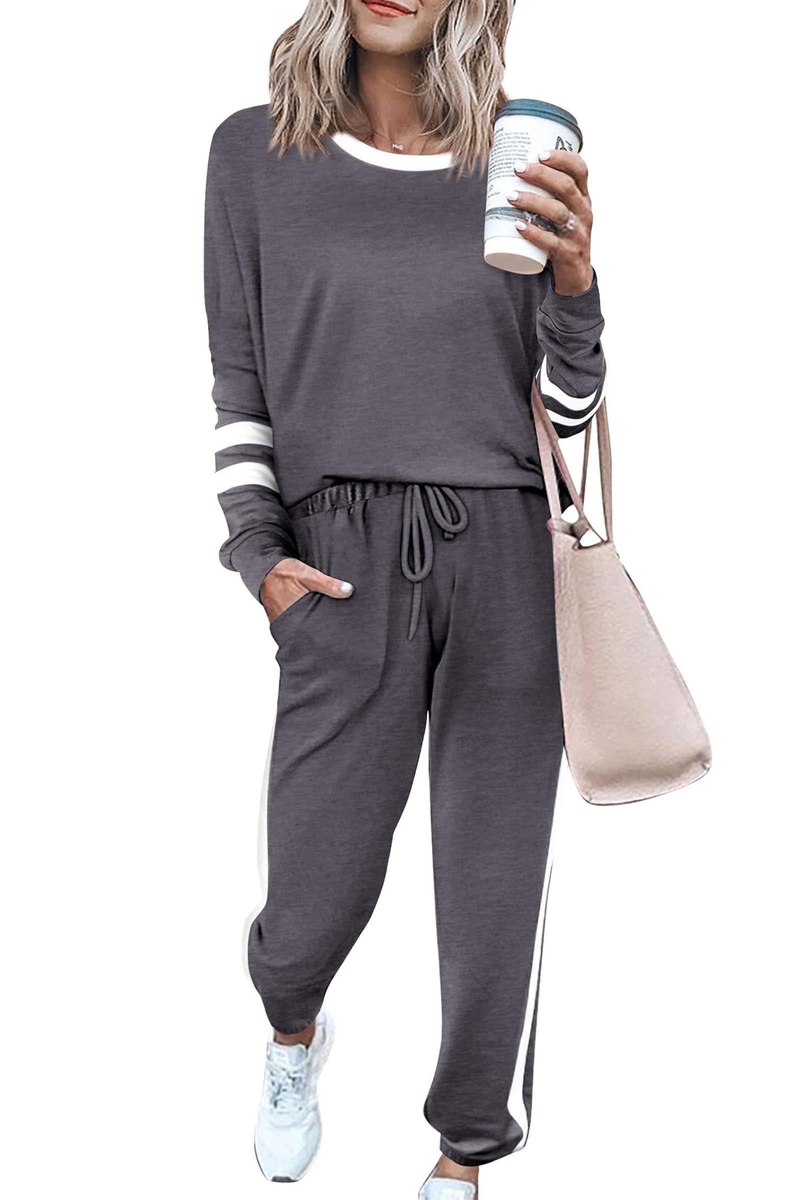 Airport Travel Outfit Women Fall 2 Piece Matching Lounge Sets