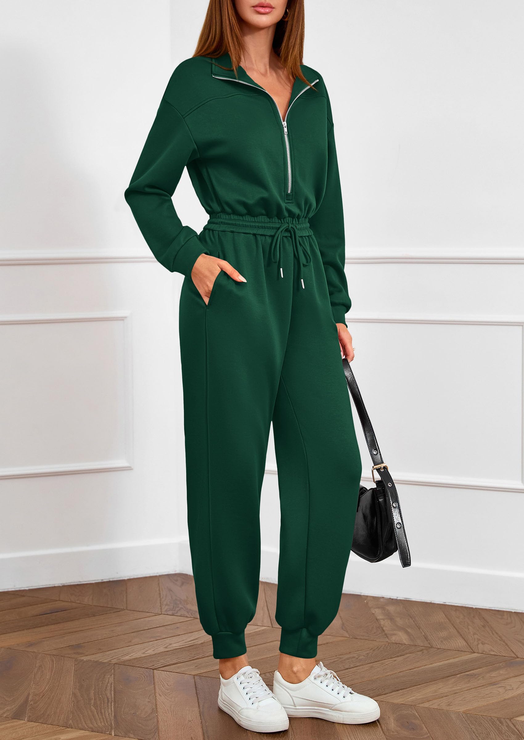 Long Sleeve Jumpsuits for Women Fall One Piece Travel Outfits