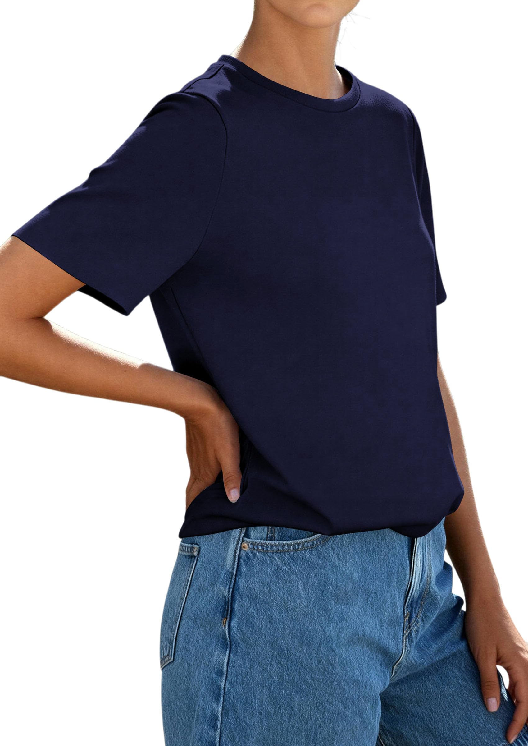 Women's Short Sleeve Cotton Tops Summer Casual T-Shirt 2026