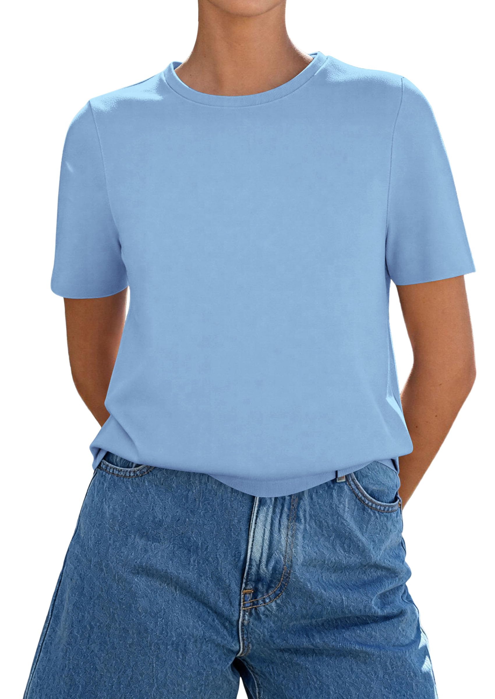 Women's Short Sleeve Cotton Tops Summer Casual T-Shirt 2026