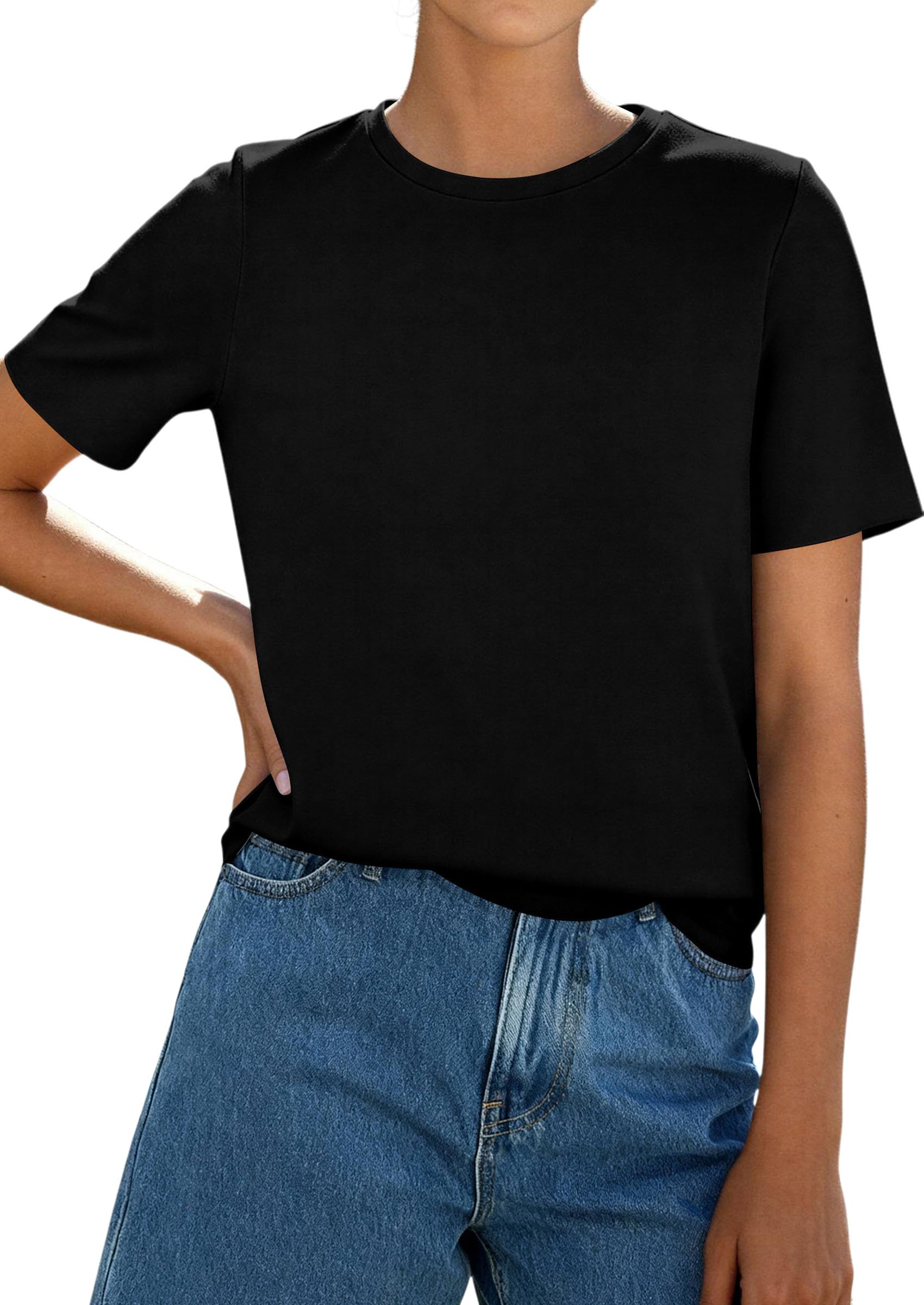 Women's Short Sleeve Cotton Tops Summer Casual T-Shirt 2026