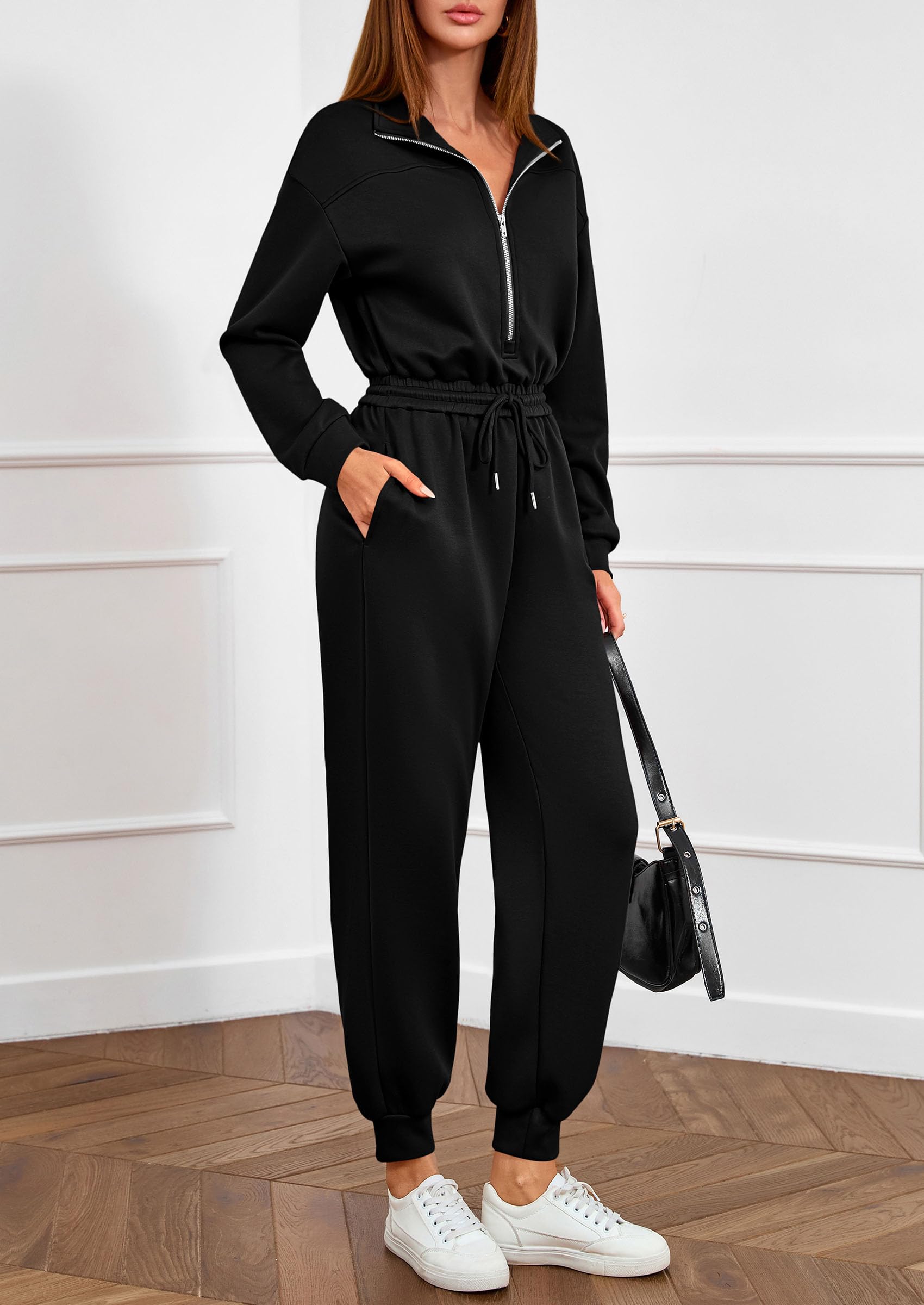 Long Sleeve Jumpsuits for Women Fall One Piece Travel Outfits