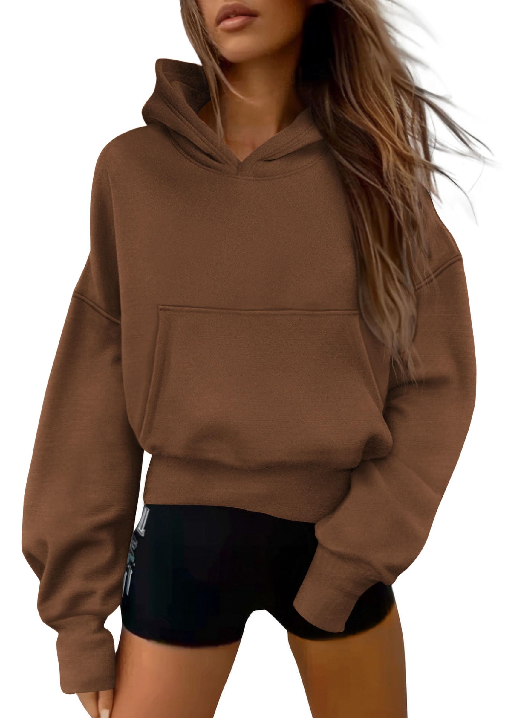 Women's Fall Half Zip Cropped Hoodie Sweatshirt
