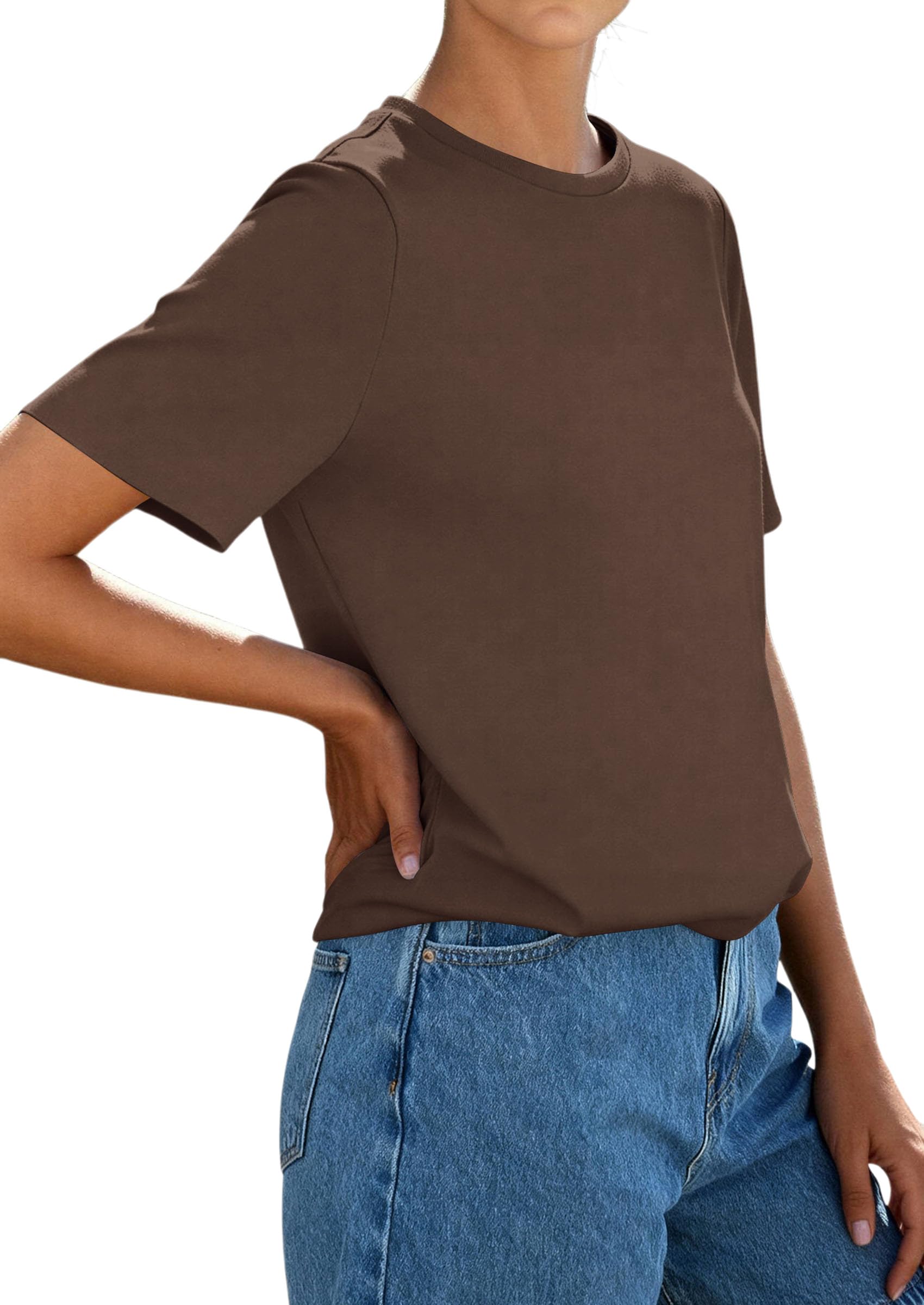 Women's Short Sleeve Cotton Tops Summer Casual T-Shirt 2026