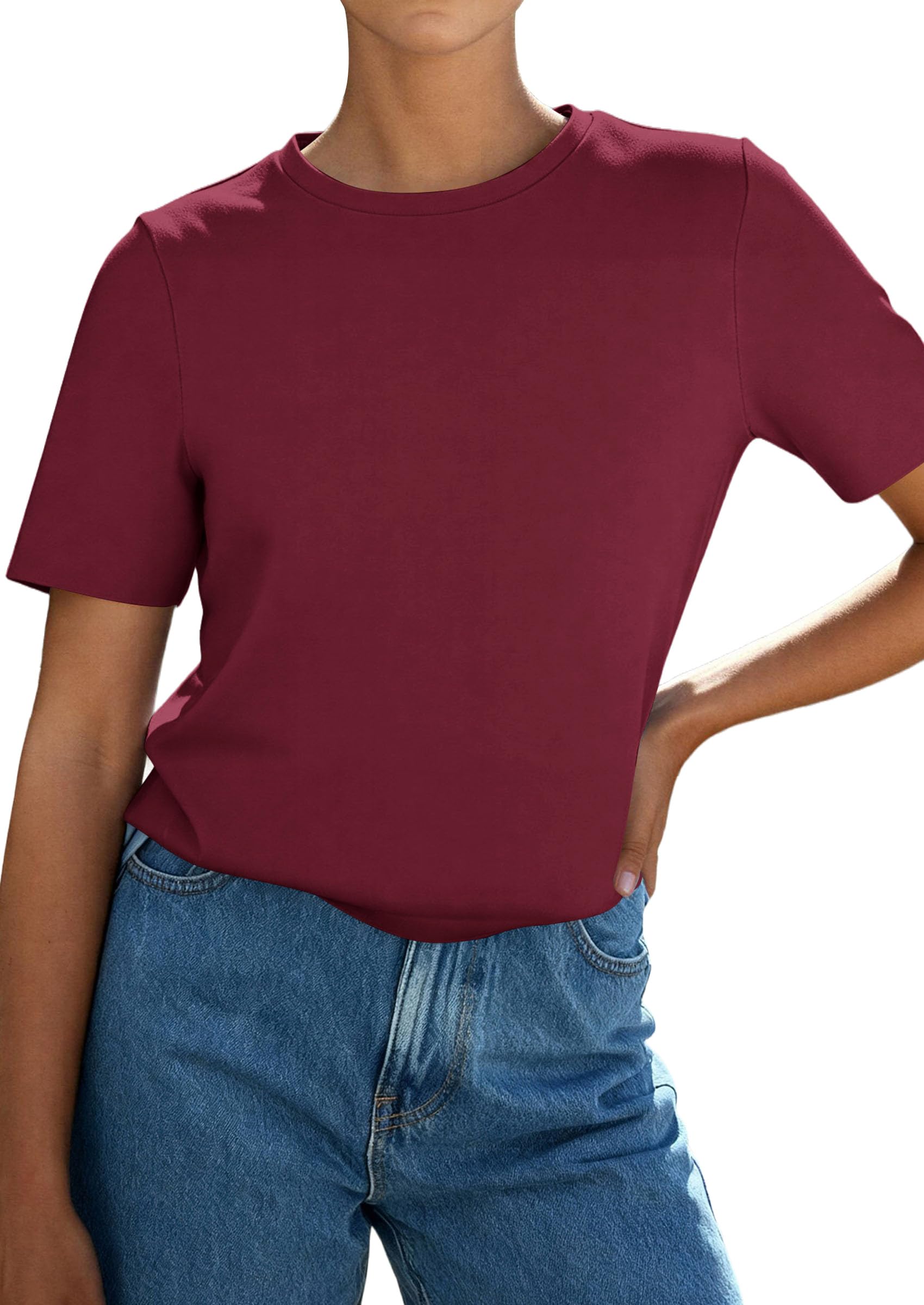 Women's Short Sleeve Cotton Tops Summer Casual T-Shirt 2026