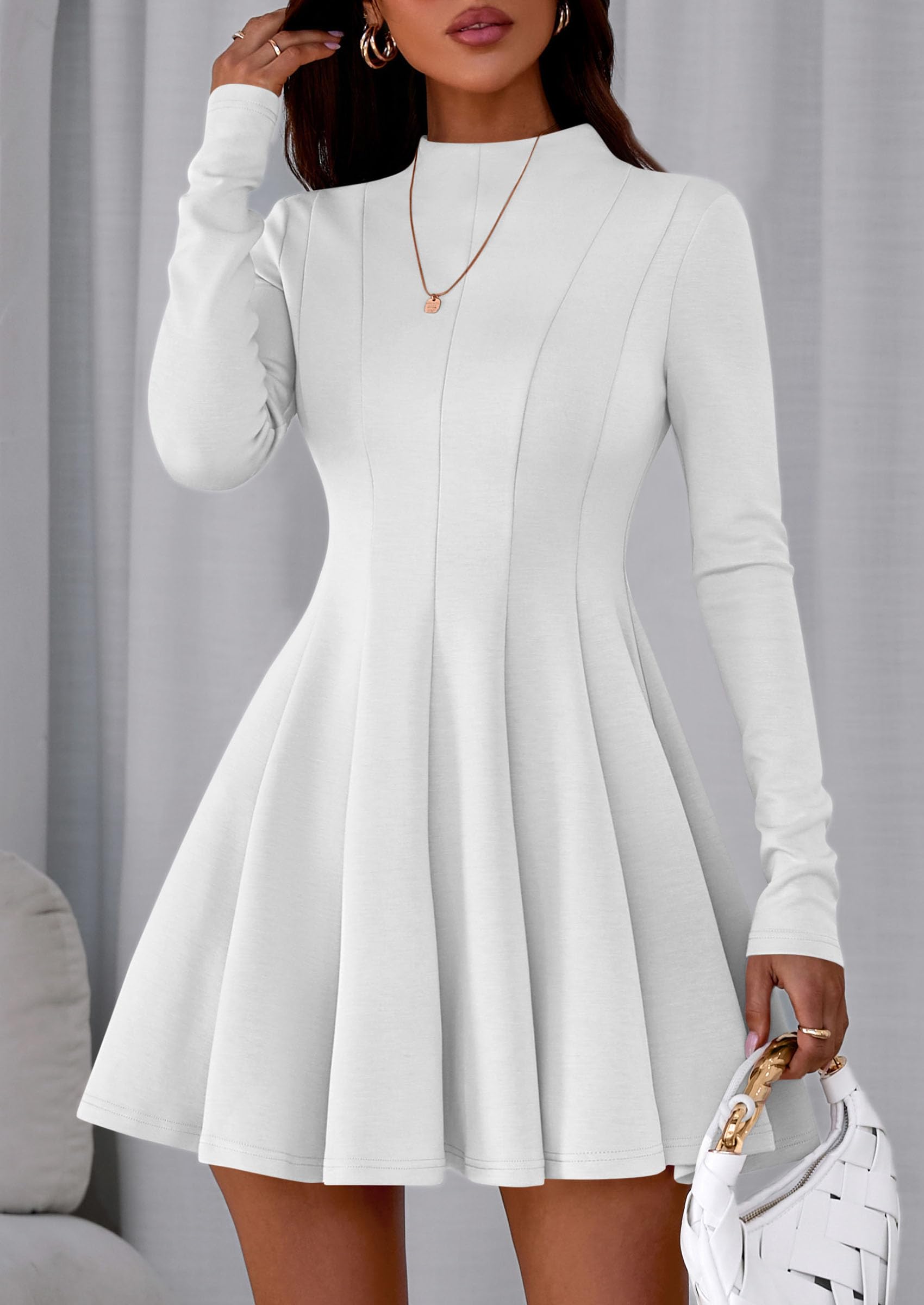 Fall Dresses for Women Long Sleeve Flowy Mini Homecoming Dress