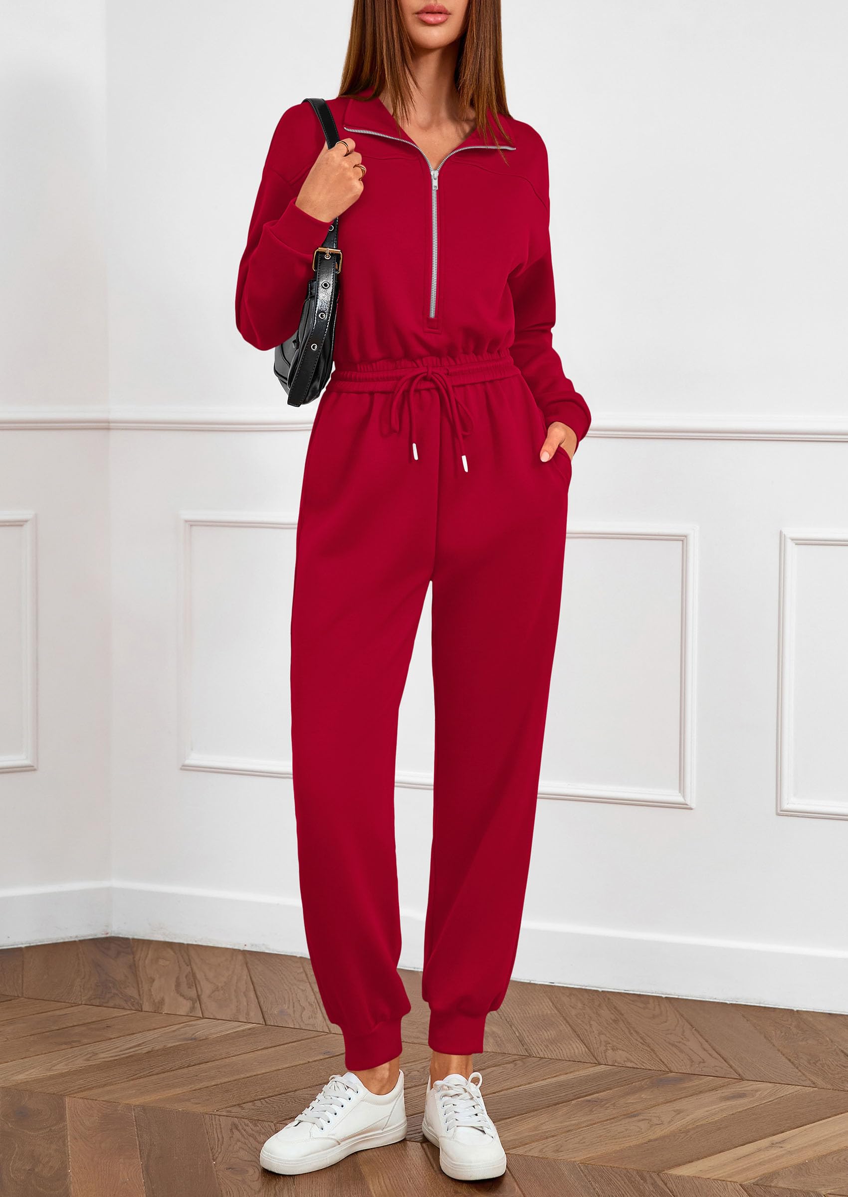 Long Sleeve Jumpsuits for Women Fall One Piece Travel Outfits