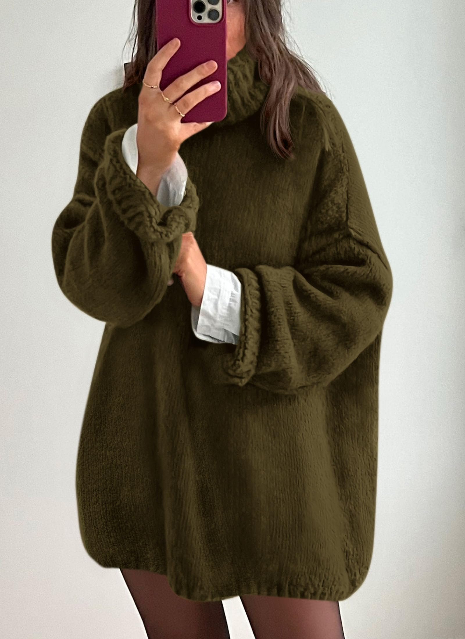 Women's Cozy Chunky Knit Oversized Fall Turtleneck Sweaters