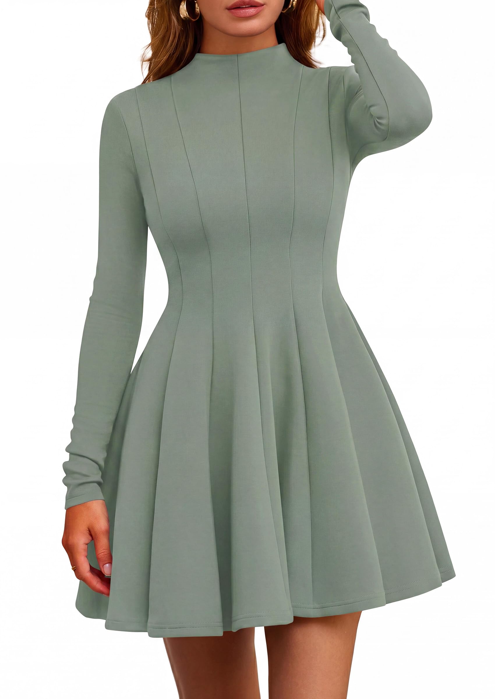 Fall Dresses for Women Long Sleeve Flowy Mini Homecoming Dress