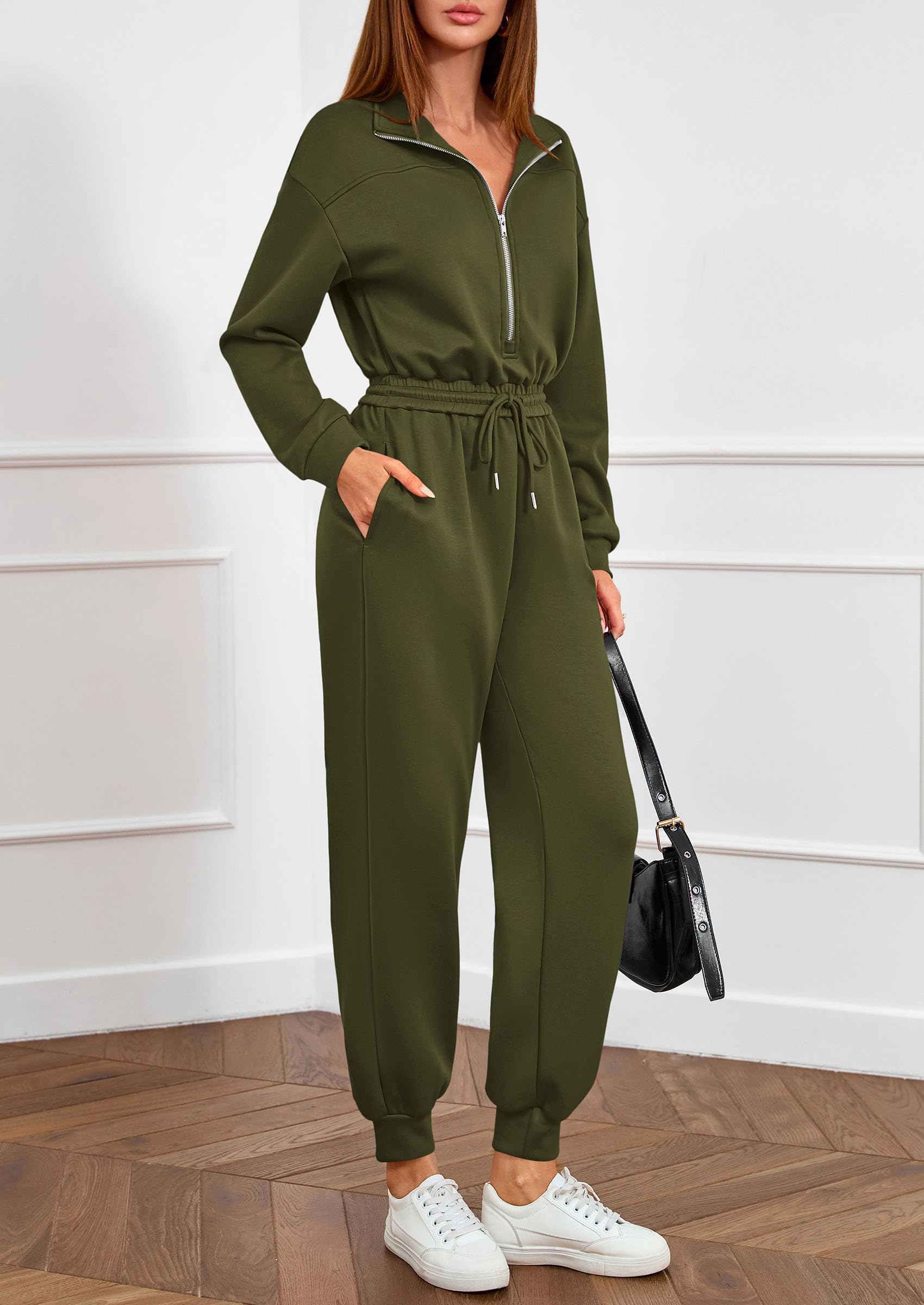 Long Sleeve Jumpsuits for Women Fall One Piece Travel Outfits