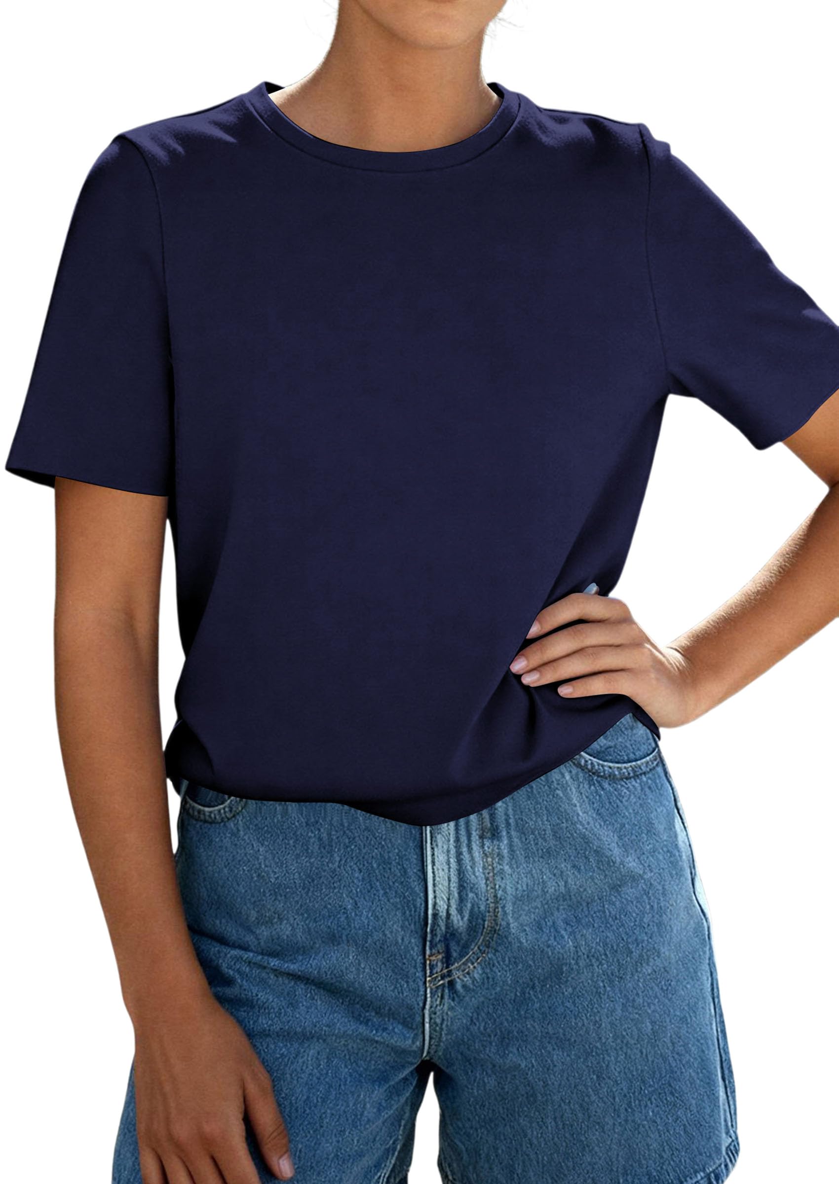 Women's Short Sleeve Cotton Tops Summer Casual T-Shirt 2026