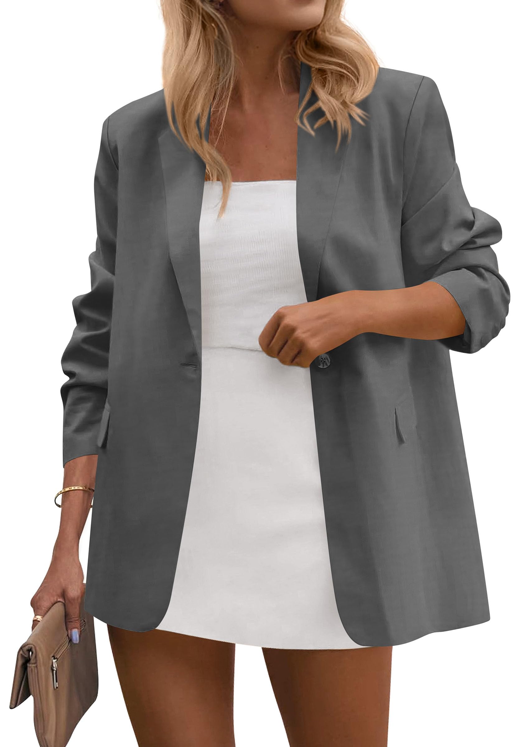 Blazers for Women Business Casual Outfits Grey,S