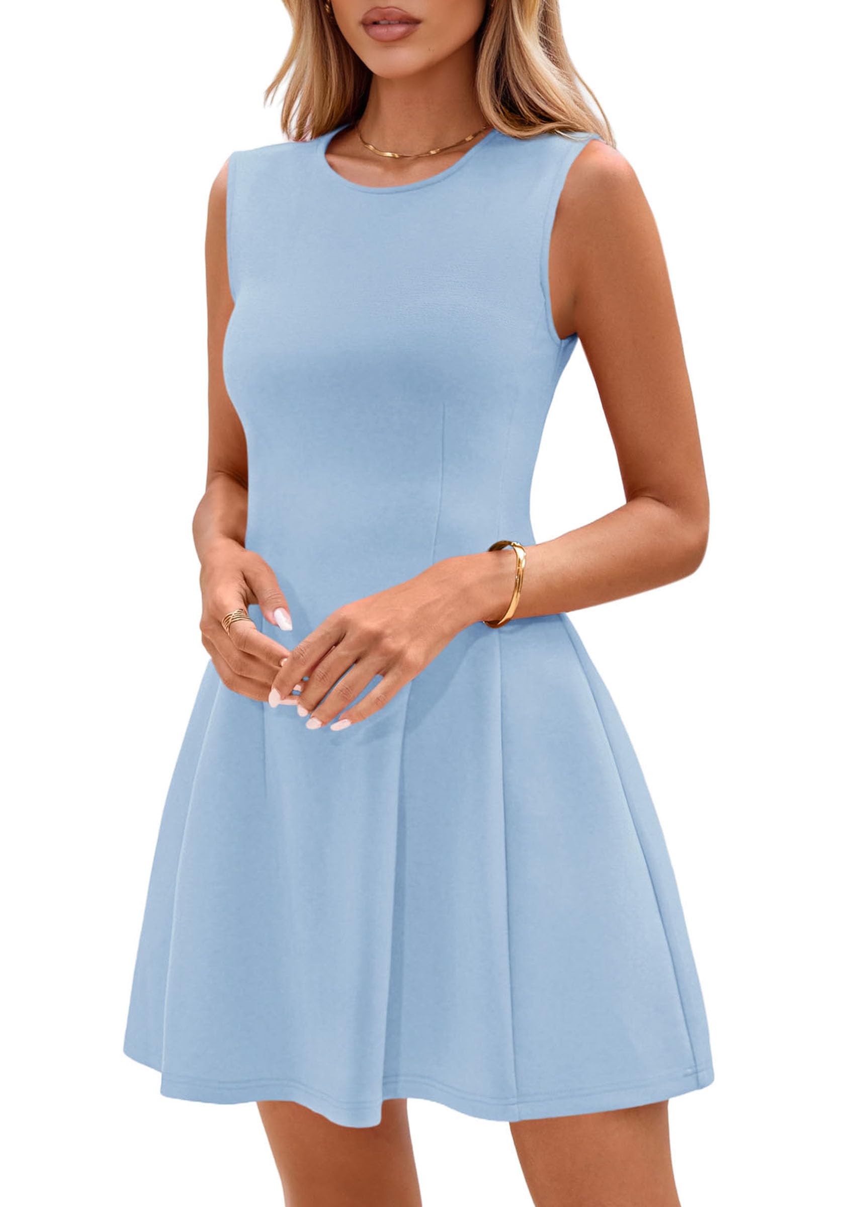 Women's A Line Elegant Summer Cocktail Dresses, Light Blue,XS