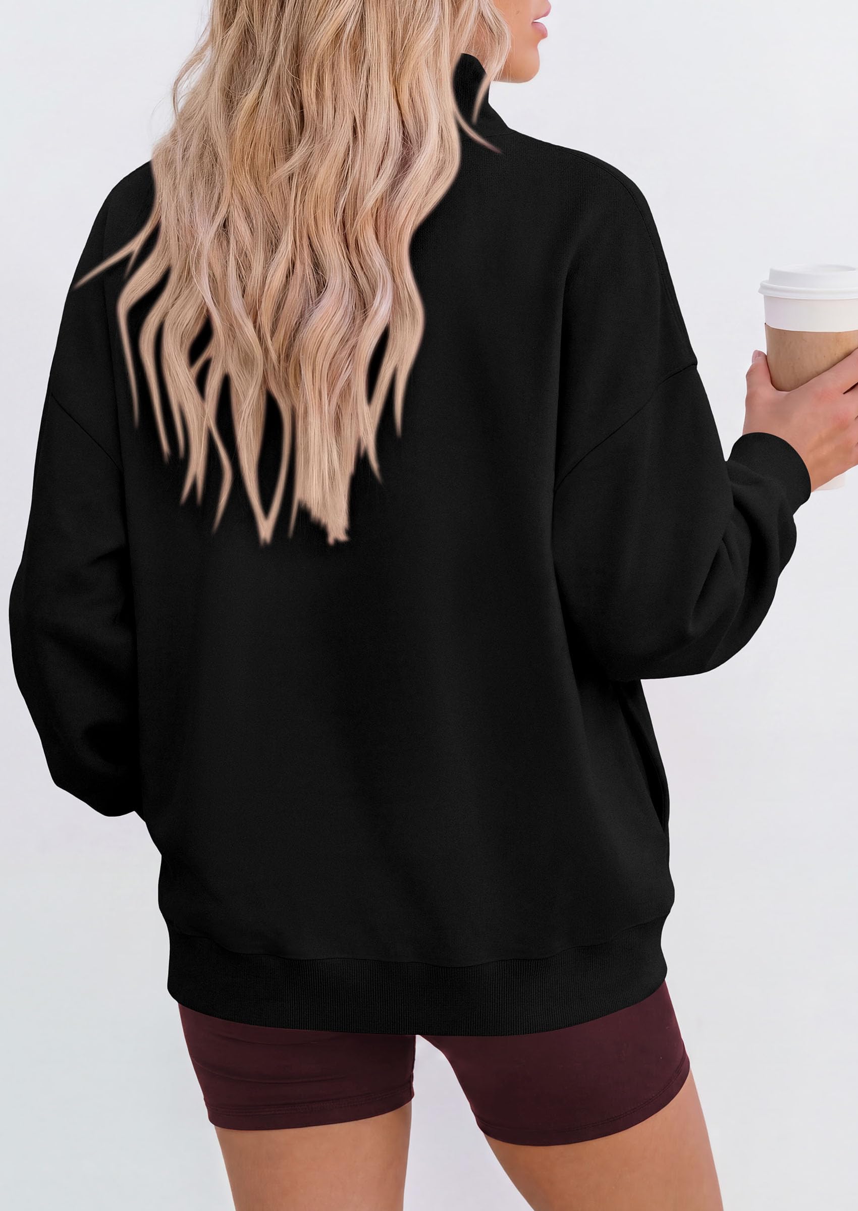 Womens Mock Neck Sweatshirt Oversized Pullover Fall Outfits