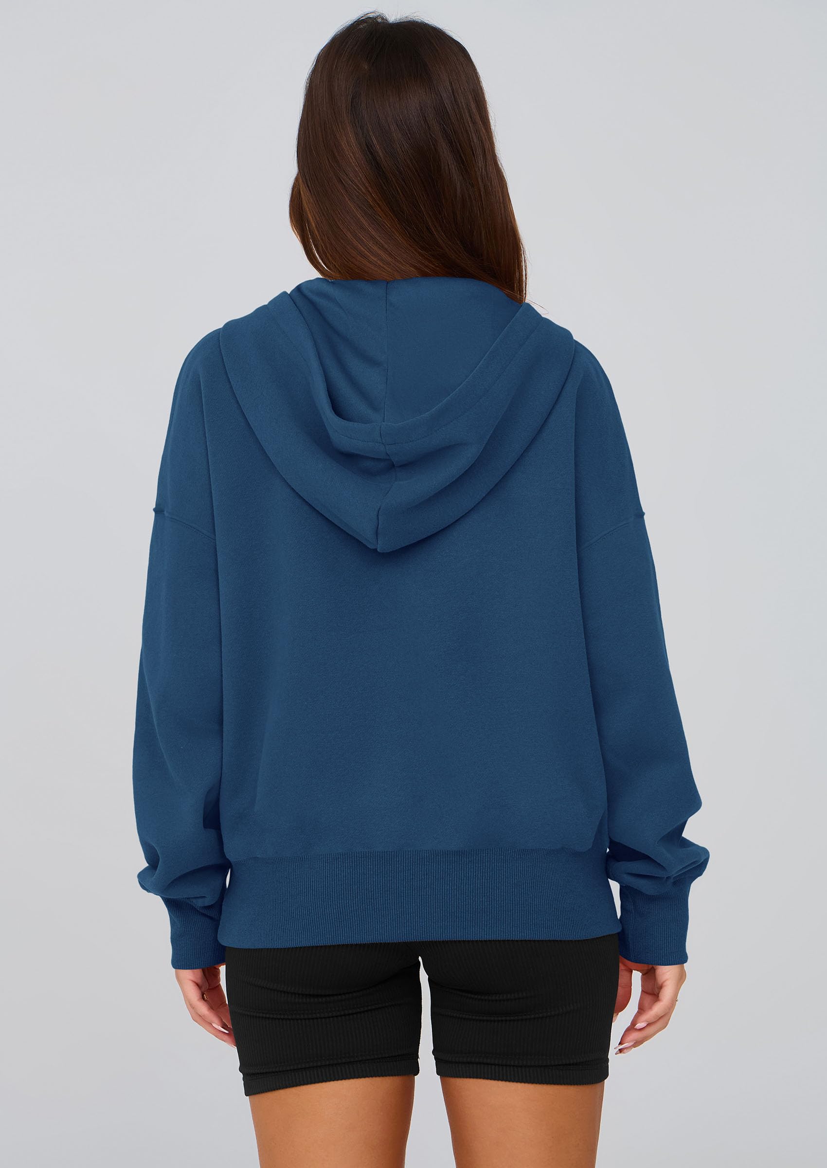 Women's Fall Half Zip Cropped Hoodie Sweatshirt