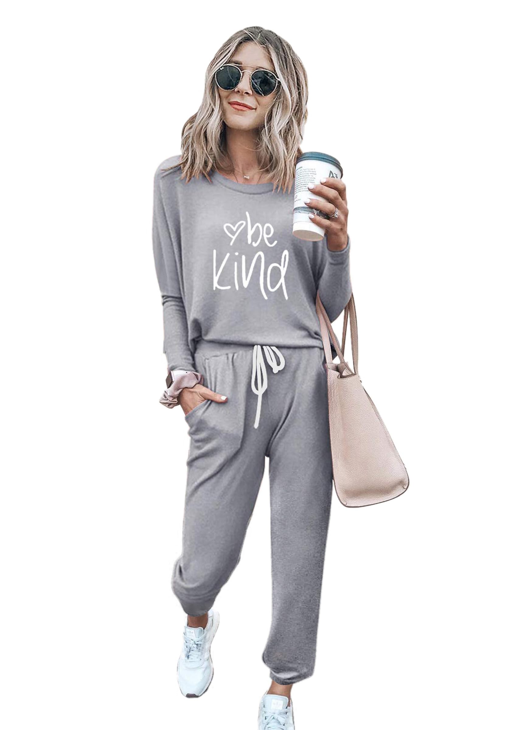Airport Travel Outfit Women Fall 2 Piece Matching Lounge Sets