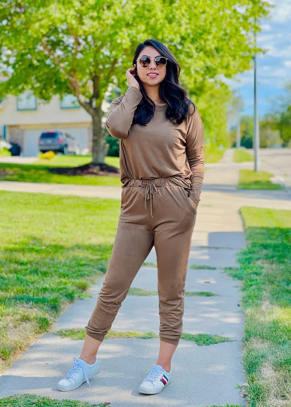 Airport Travel Outfit Women Fall 2 Piece Matching Lounge Sets