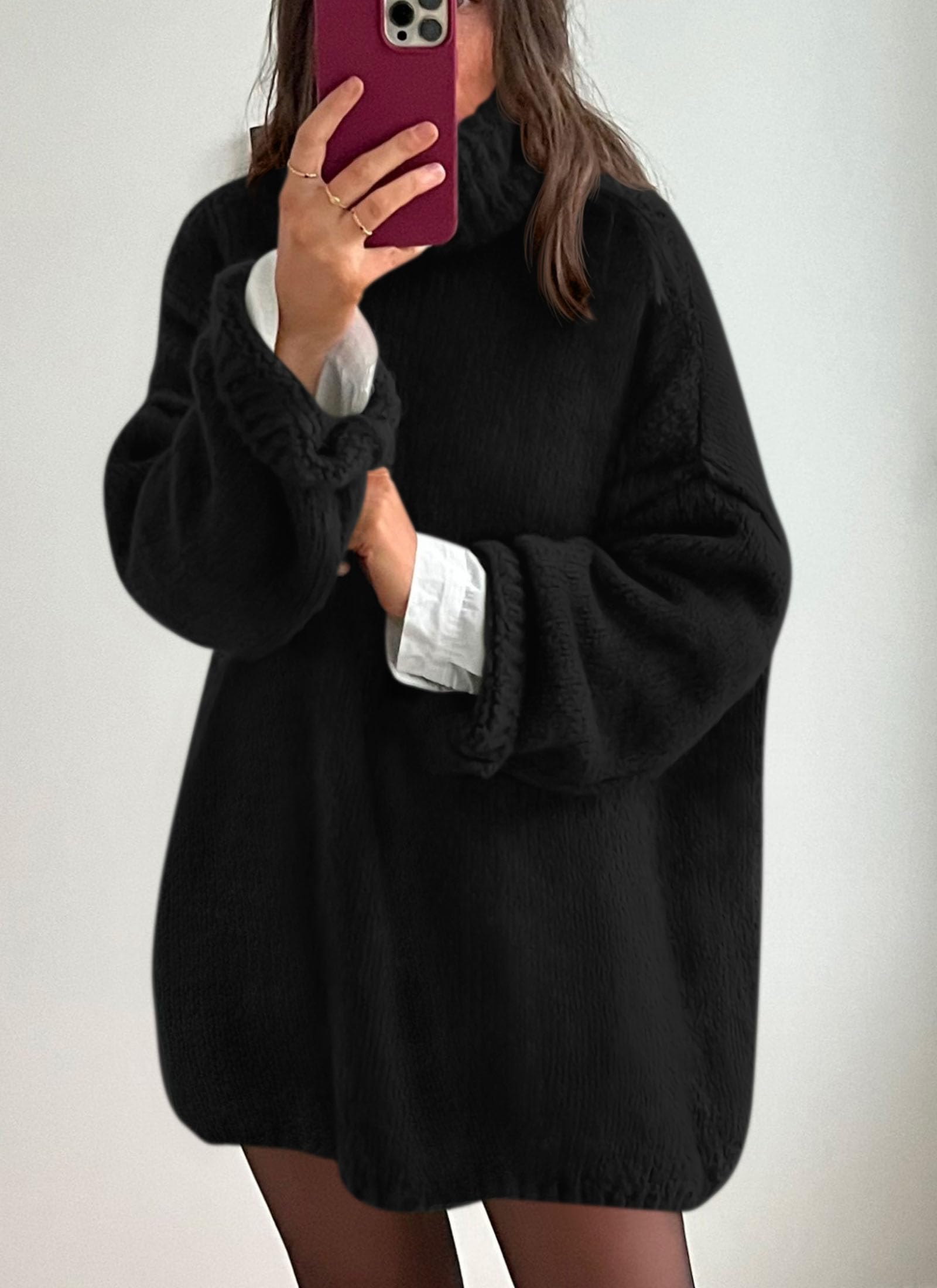 Women's Cozy Chunky Knit Oversized Fall Turtleneck Sweaters