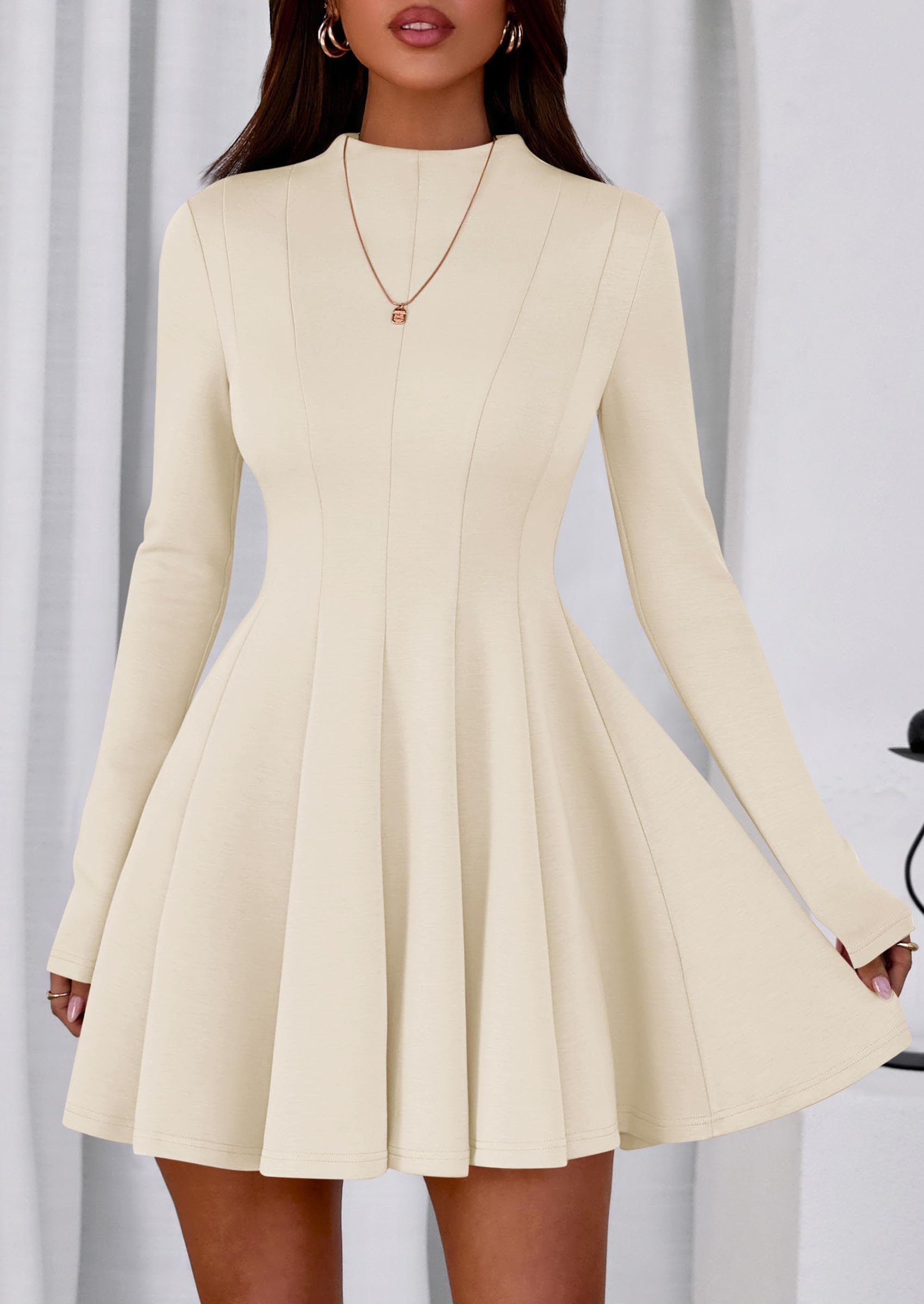Fall Dresses for Women Long Sleeve Flowy Mini Homecoming Dress