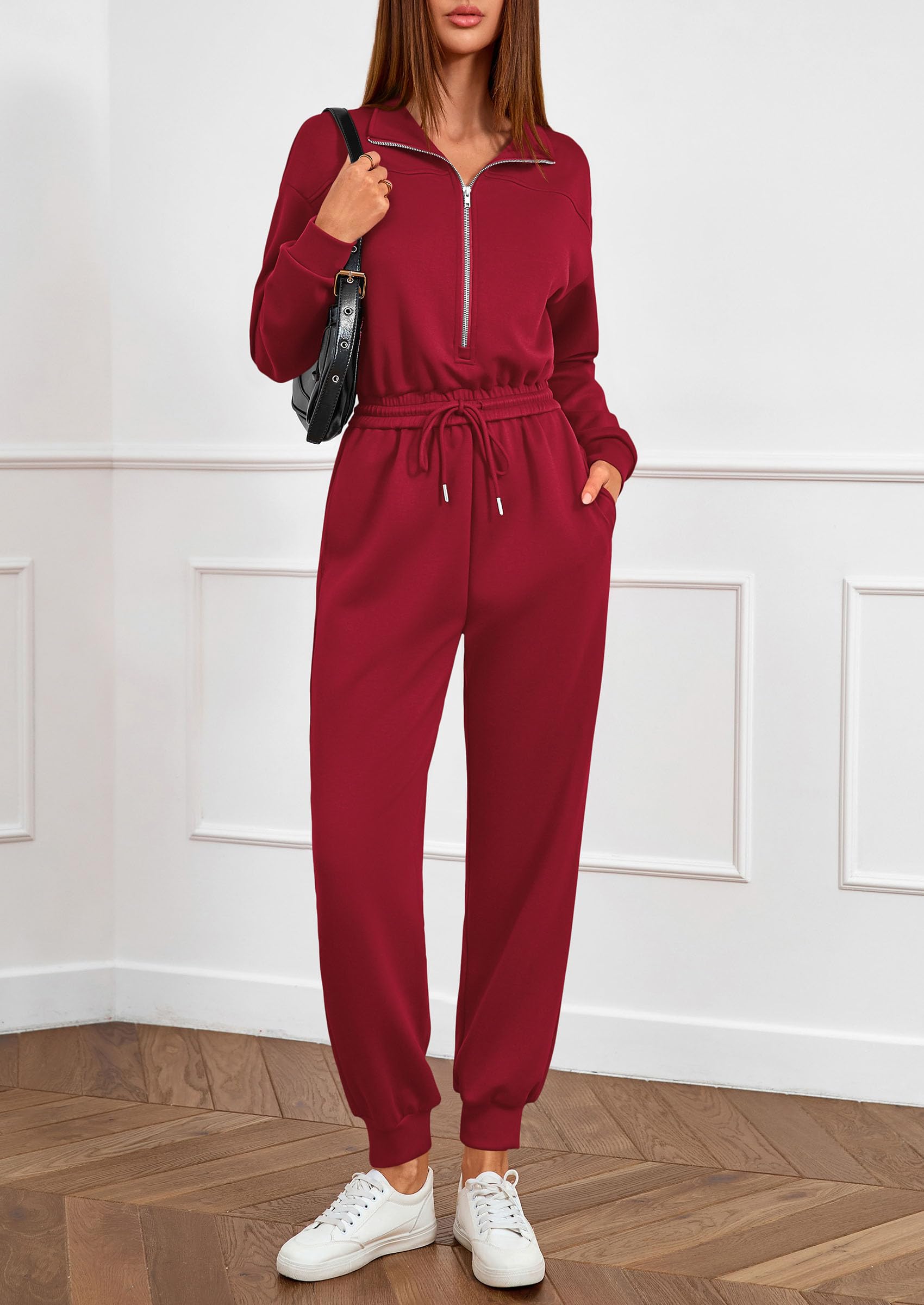 Long Sleeve Jumpsuits for Women Fall One Piece Travel Outfits