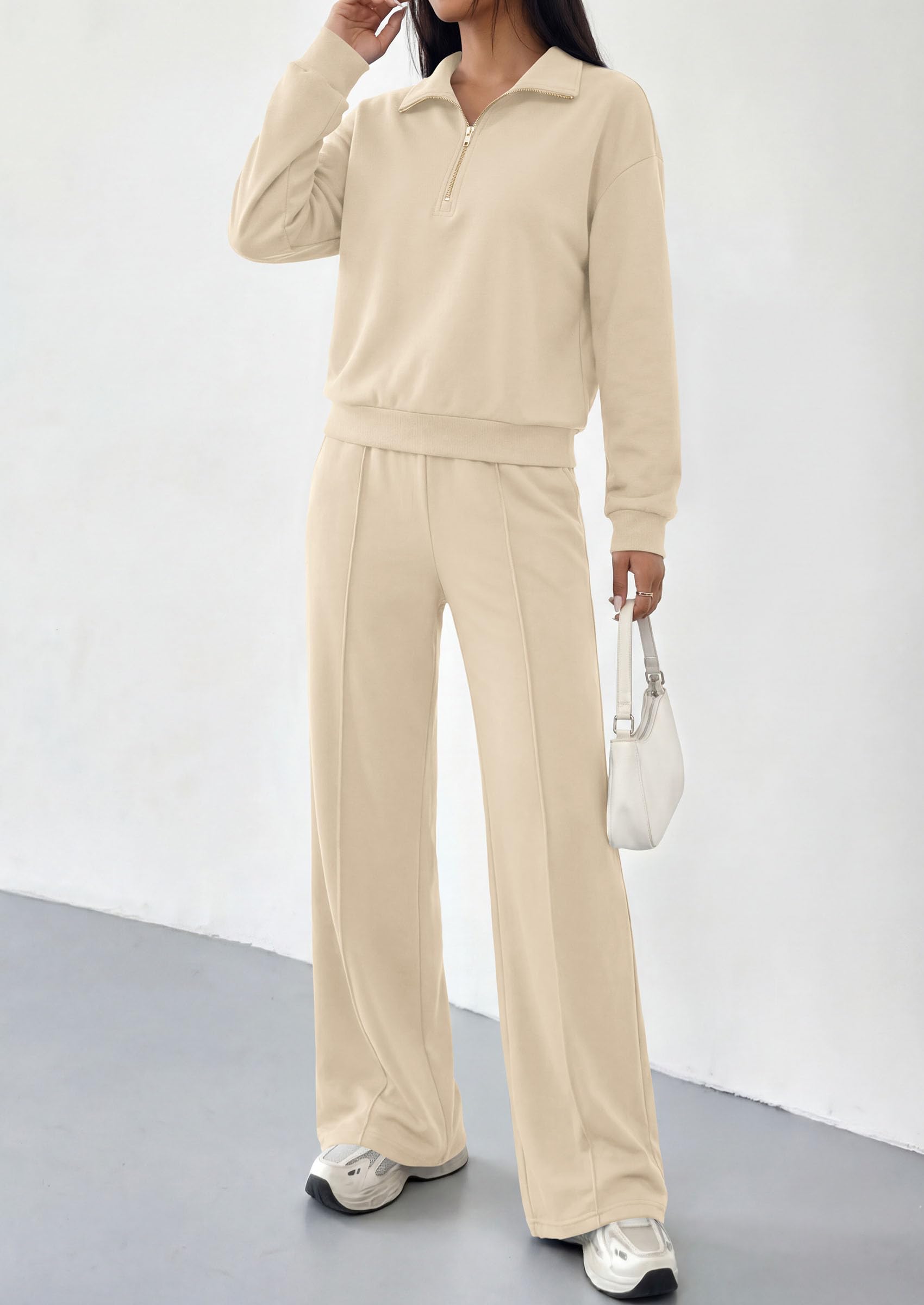 Women's Lounge Sets 2 Piece Outfits Sweatsuits,Apricot,S