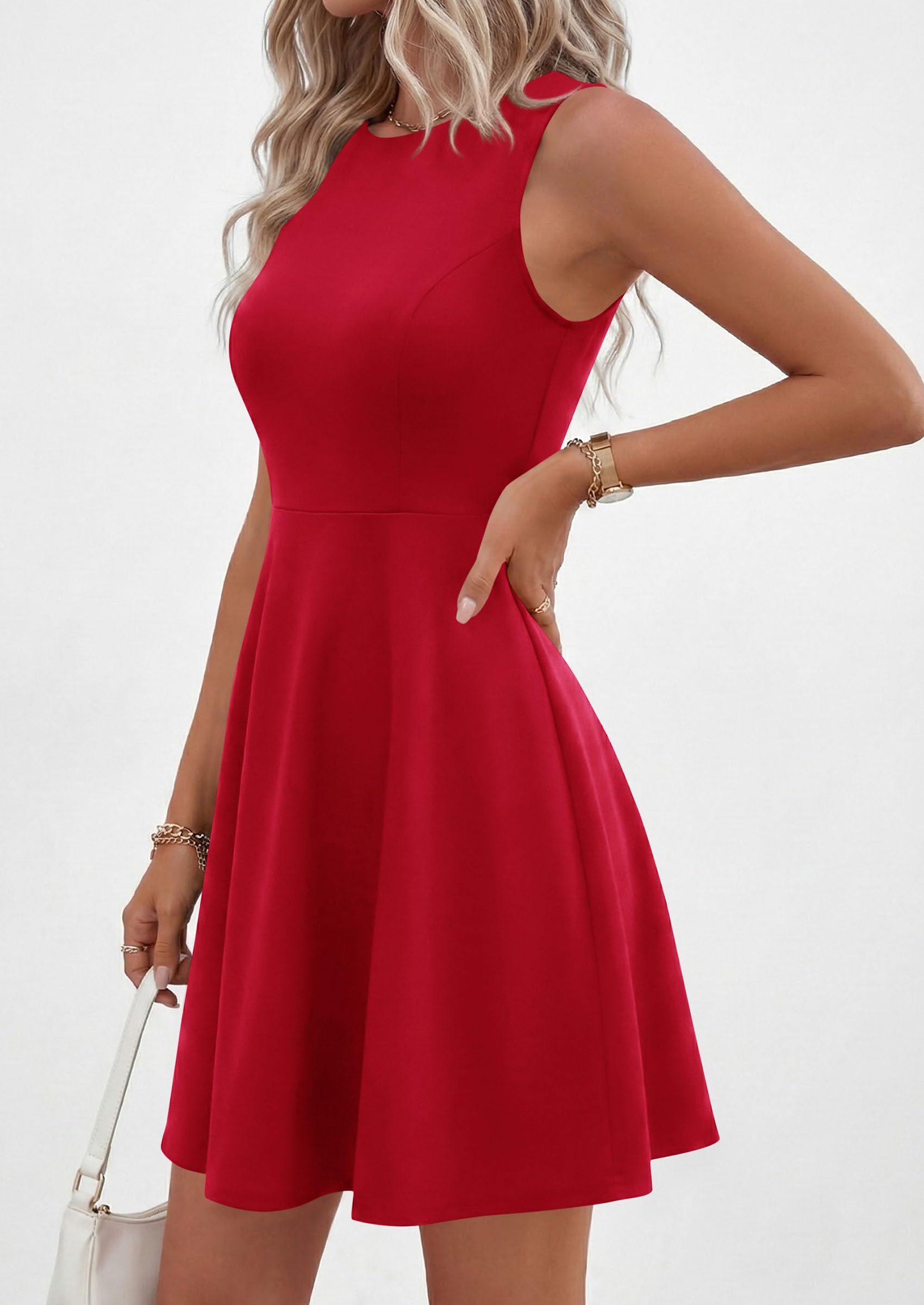 A Line Cocktail Dresses for Women Elegant, Red,S