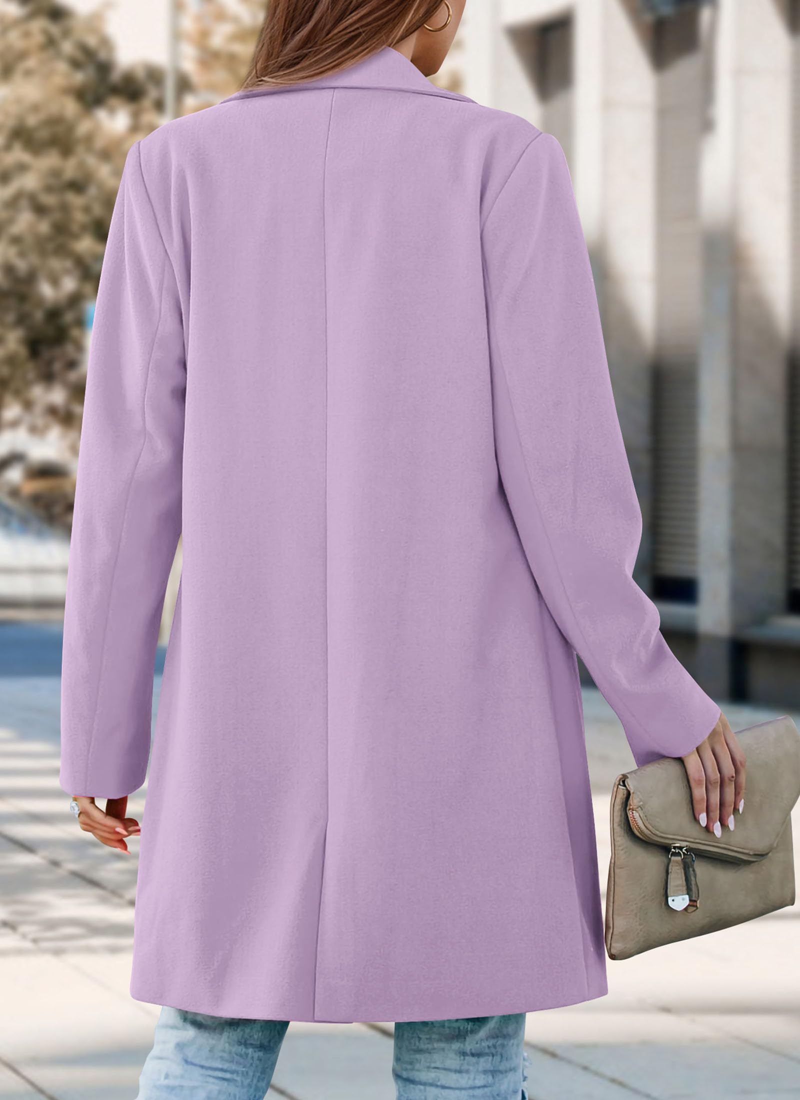 Women's Business Casual Long Blazer Jackets(Purple,S)