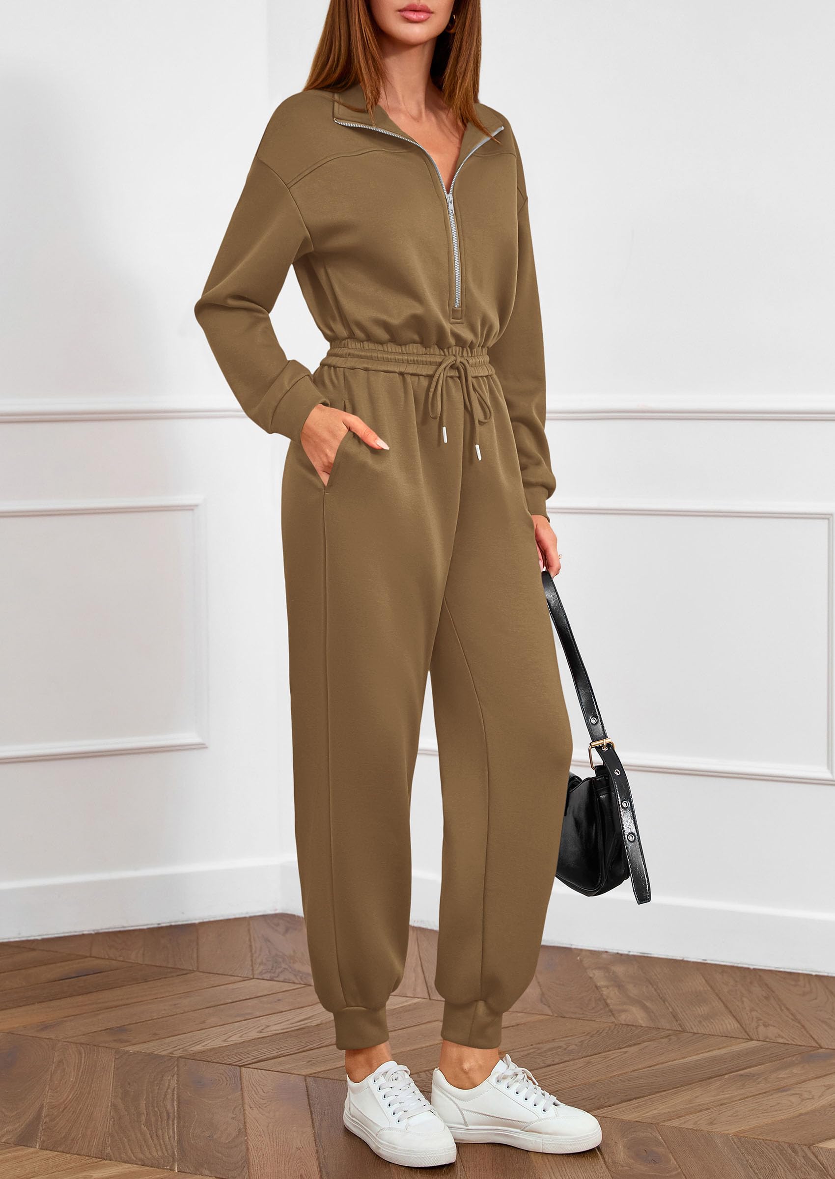 Long Sleeve Jumpsuits for Women Fall One Piece Travel Outfits