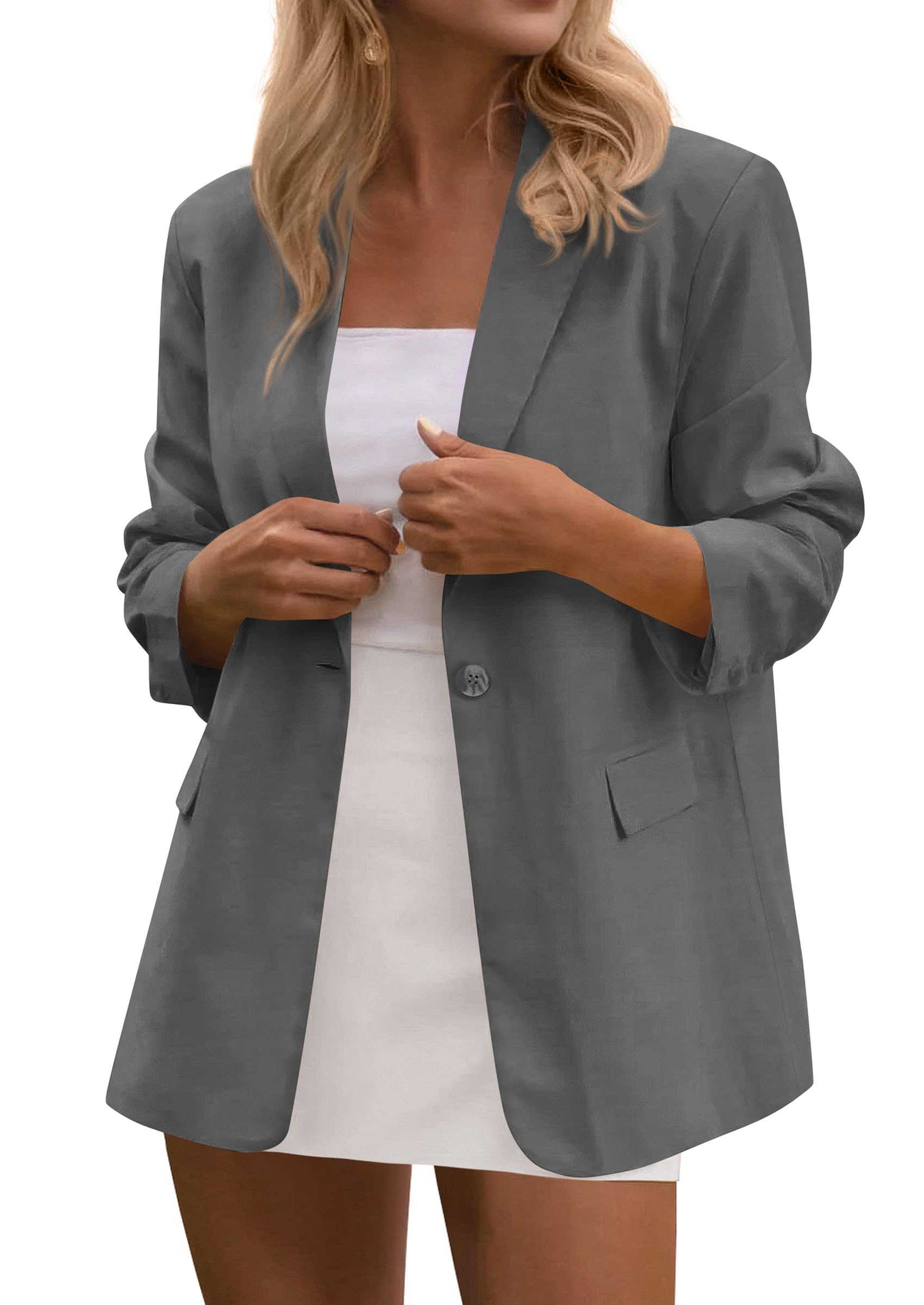 Blazers for Women Business Casual Outfits Grey,S
