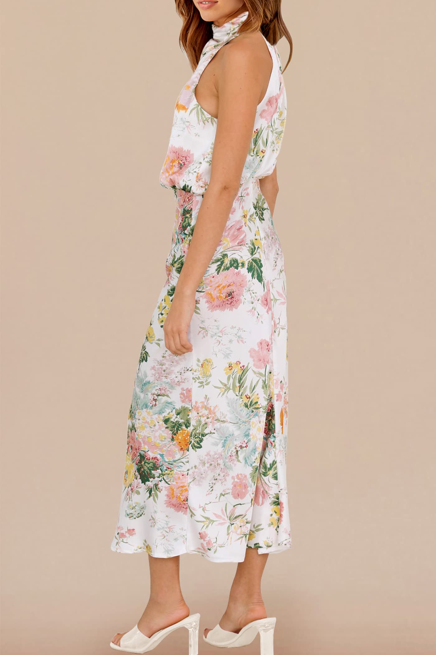 Women's Summer Satin Maxi Cocktail Dress