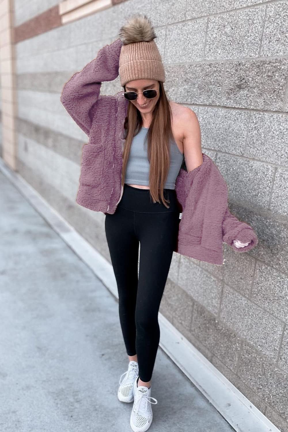 Oversized Sherpa Fleece Jacket Women's Winter Coats Outerwear
