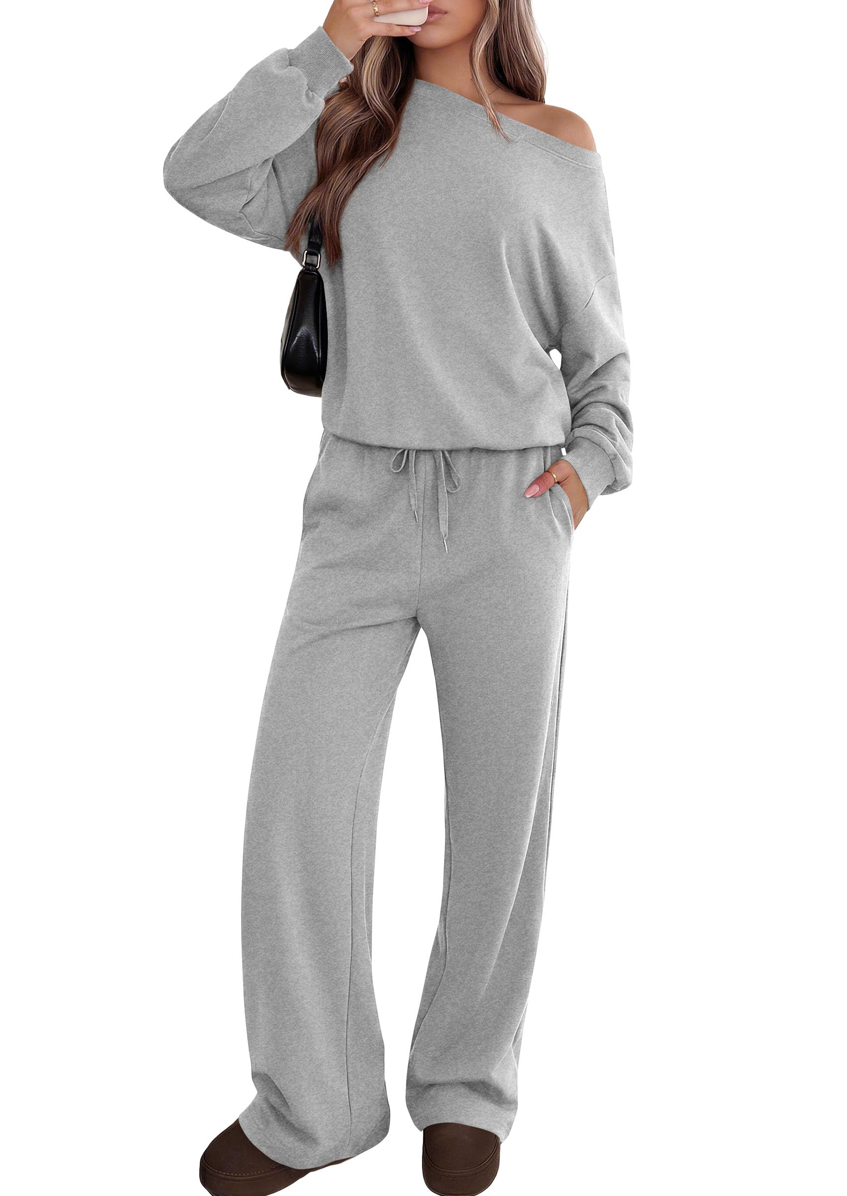 2 Piece Sets for Women Off the Shoulder Matching Lounge Set