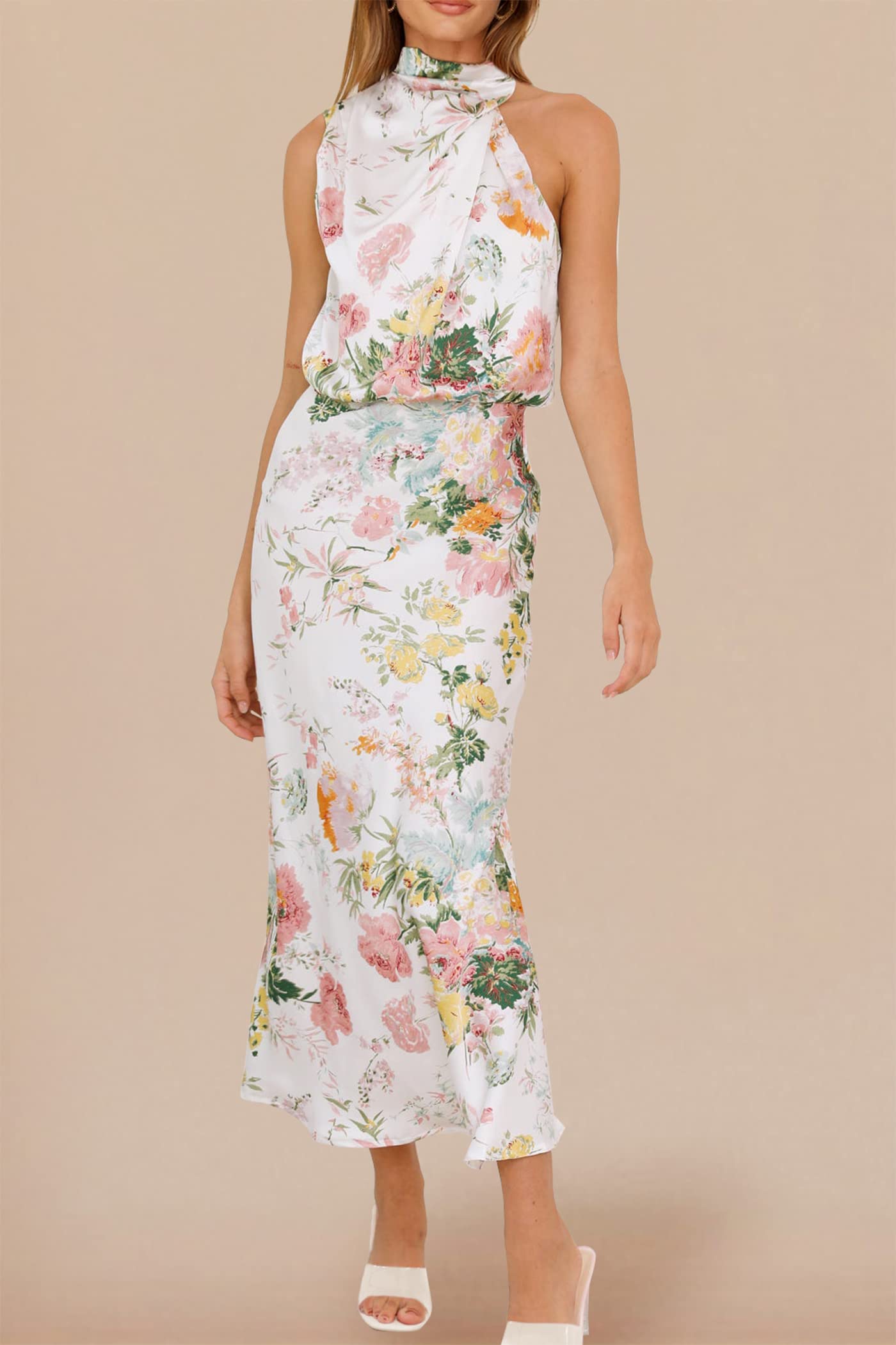 Women's Summer Satin Maxi Cocktail Dress