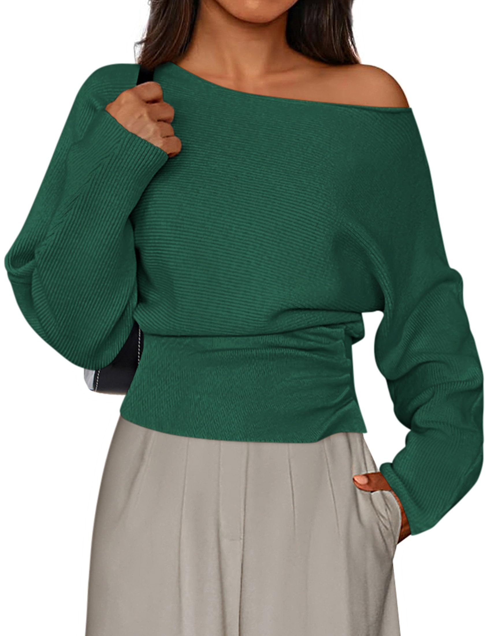 Women's Off the Shoulder Sweater Trendy Fall Going Out Tops