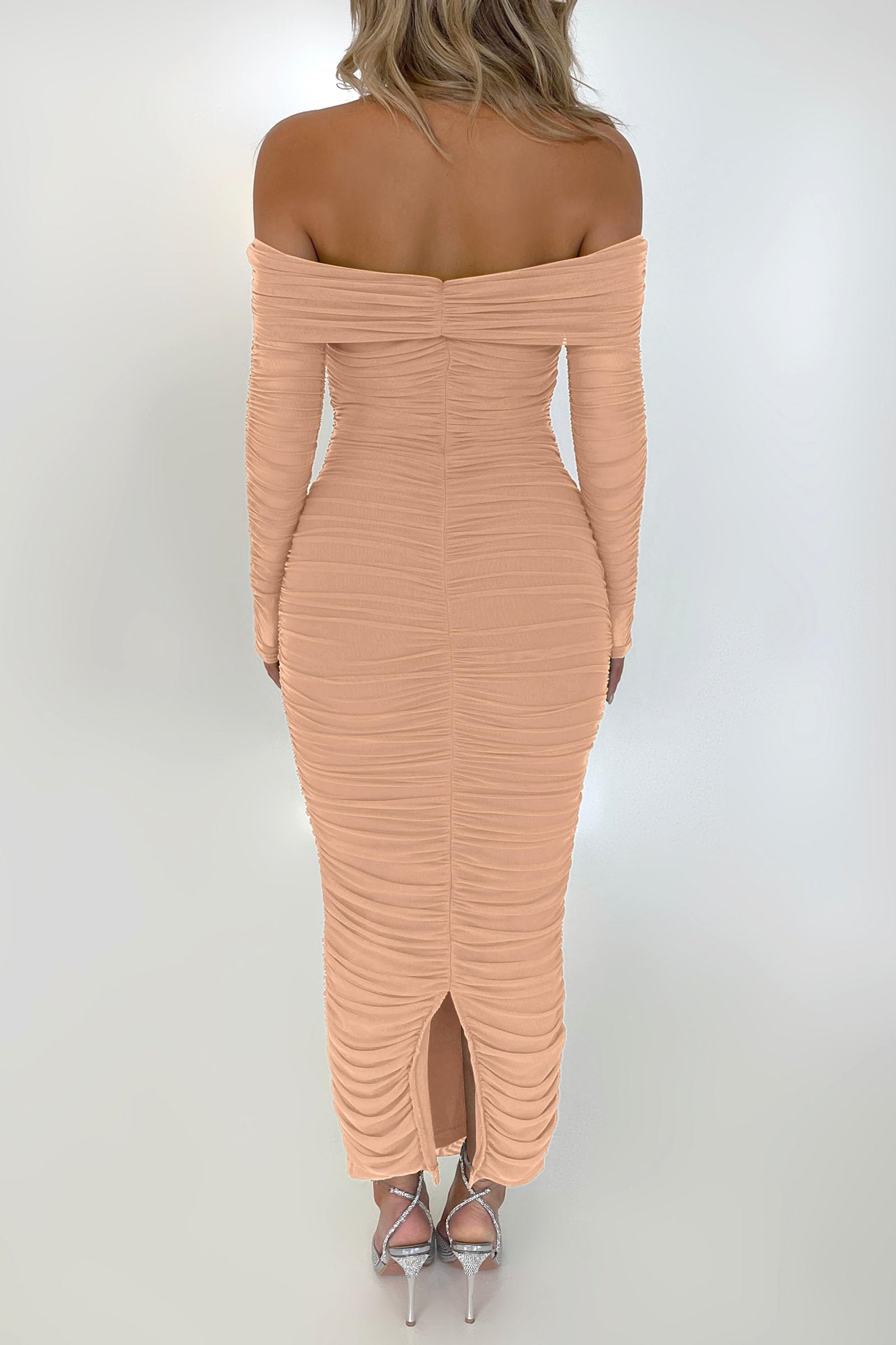 Women's Off Shoulder Bodycon Maxi Dress Wedding Guest Dresses