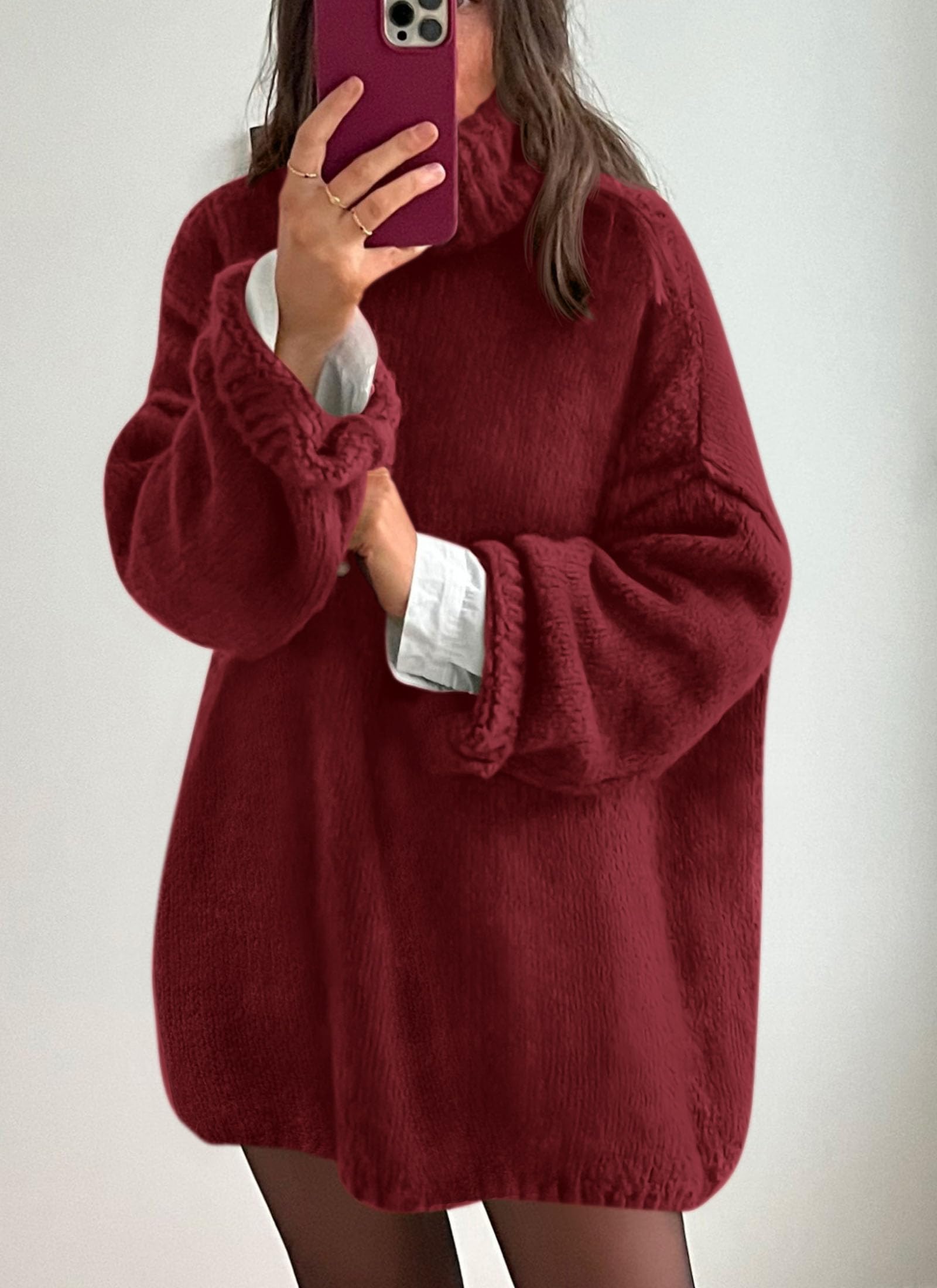 Women's Cozy Chunky Knit Oversized Fall Turtleneck Sweaters