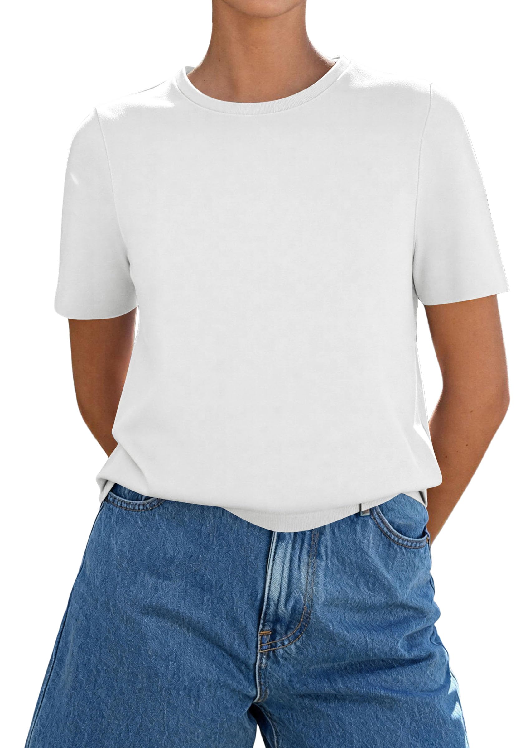 Women's Short Sleeve Cotton Tops Summer Casual T-Shirt 2026