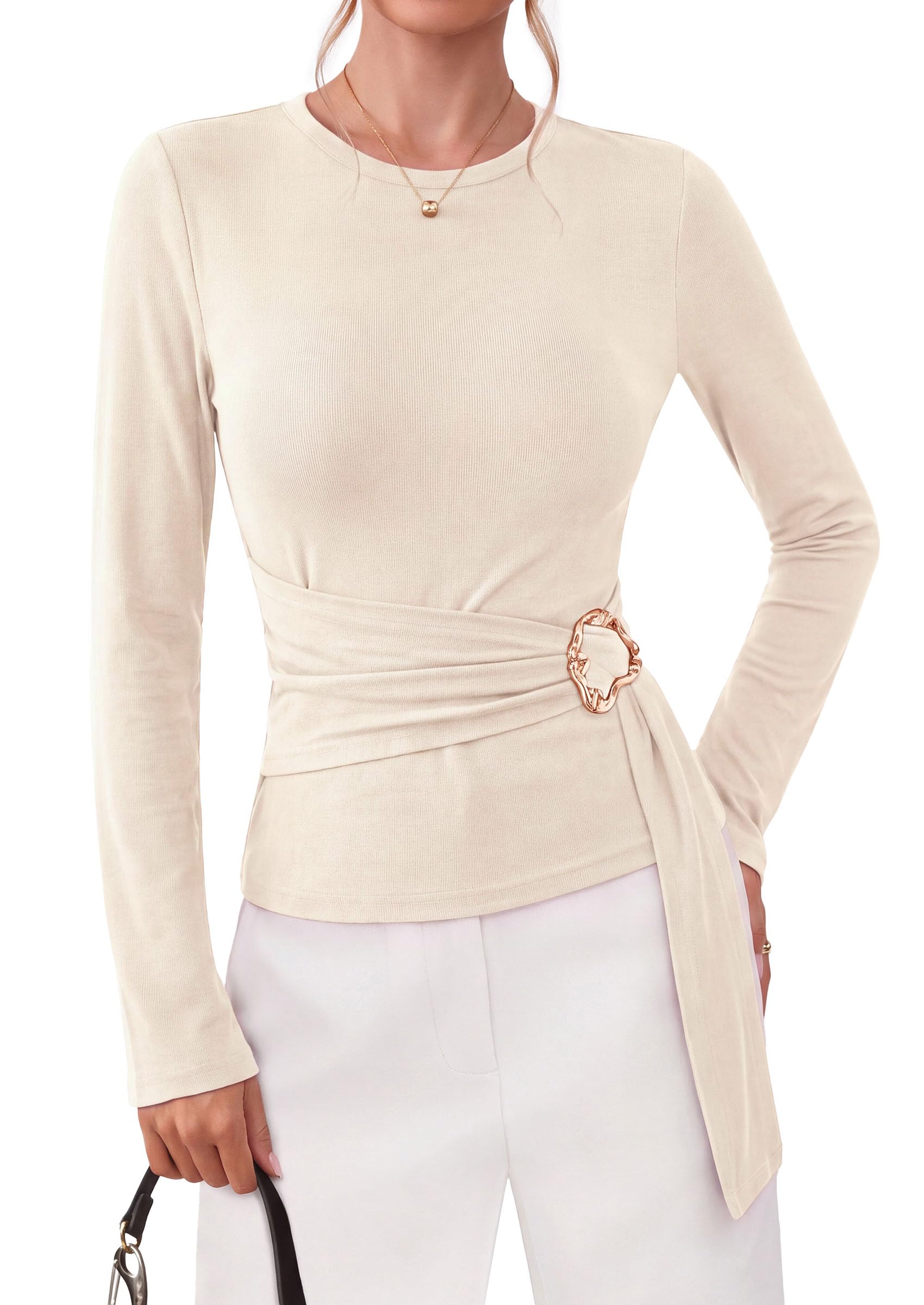 Asymmetrical Tops for Women Fall Business Casual Peplum Top