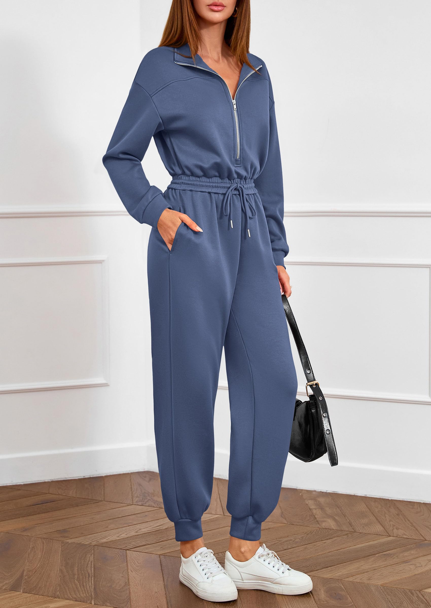 Long Sleeve Jumpsuits for Women Fall One Piece Travel Outfits