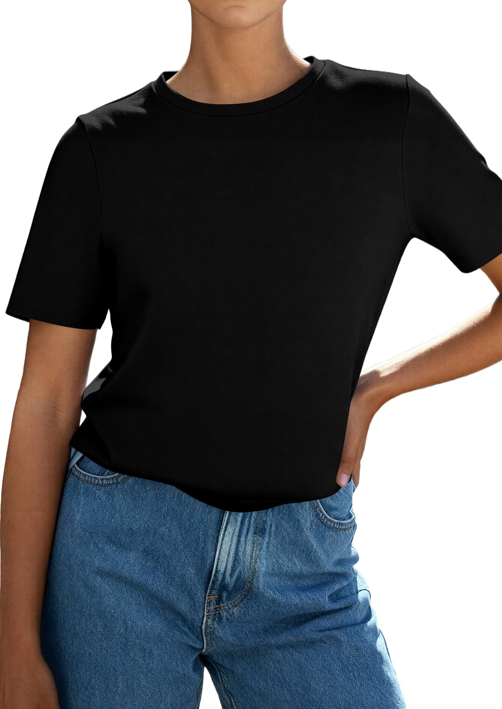 Women's Short Sleeve Cotton Tops Summer Casual T-Shirt 2026
