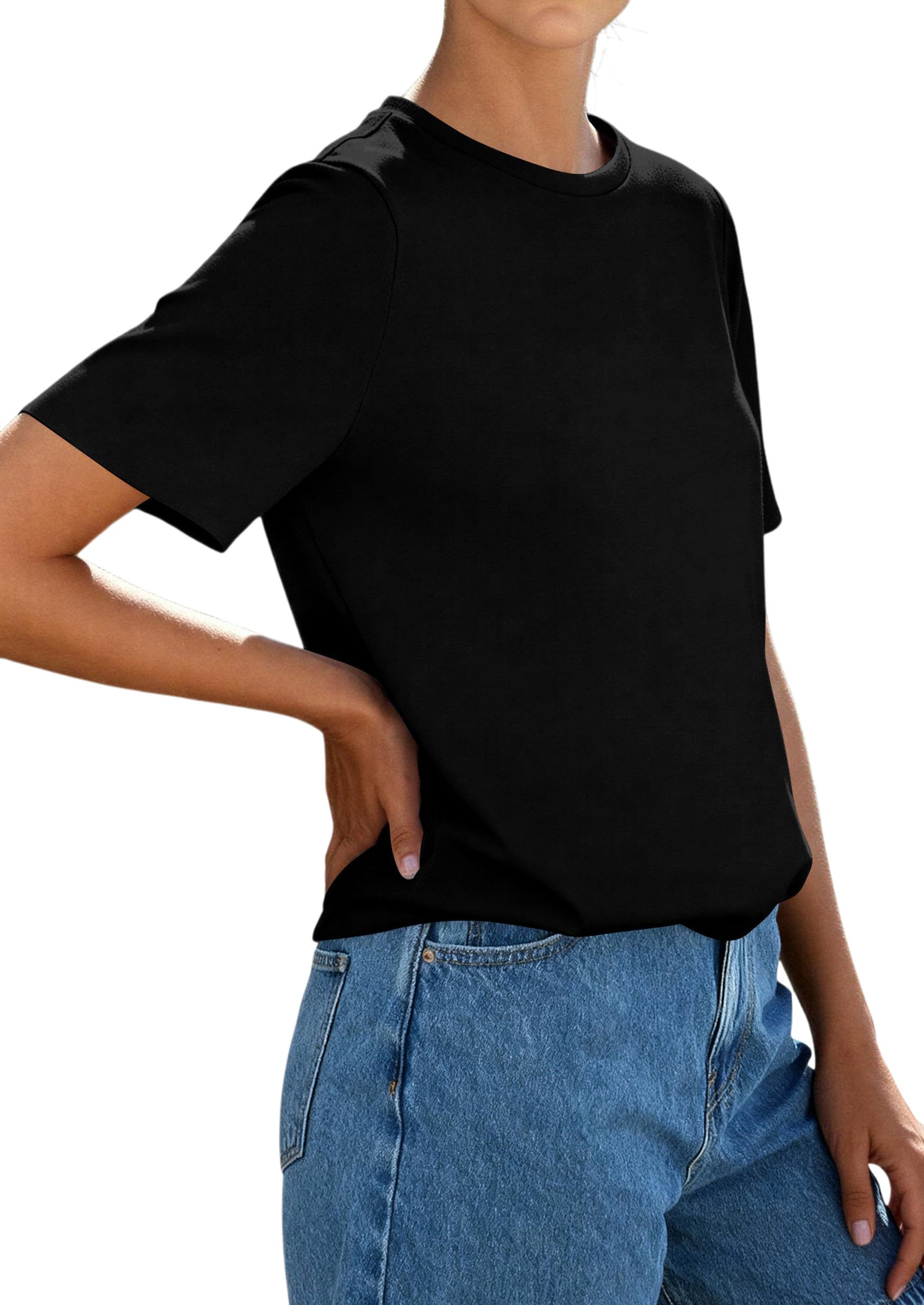 Women's Short Sleeve Cotton Tops Summer Casual T-Shirt 2026