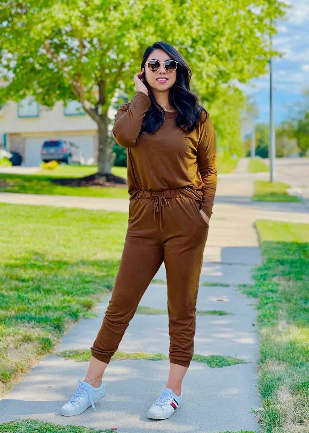 Airport Travel Outfit Women Fall 2 Piece Matching Lounge Sets