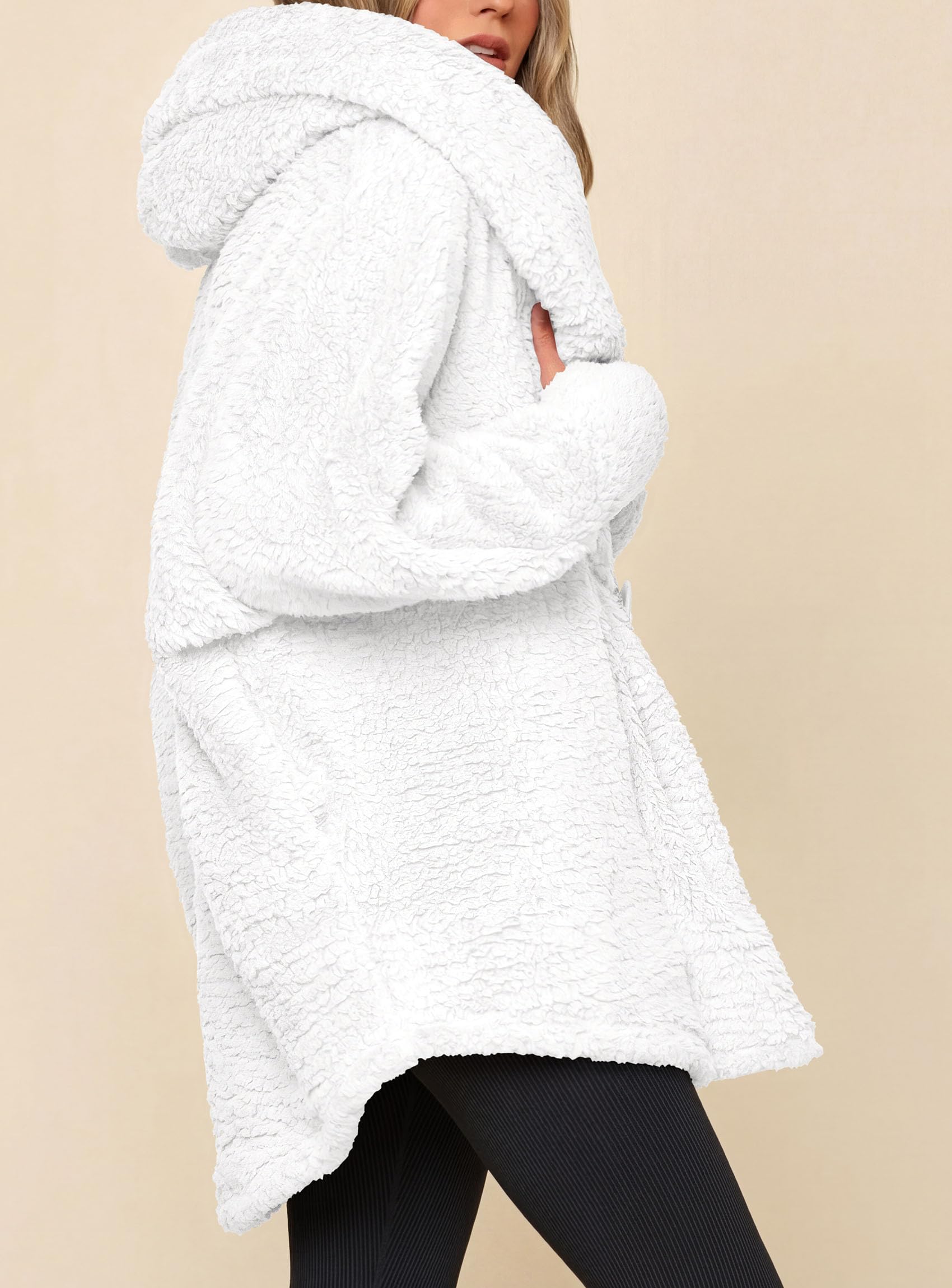 Women's Winter Warm Coats Hooded Faux Fur Sherpa Jacket