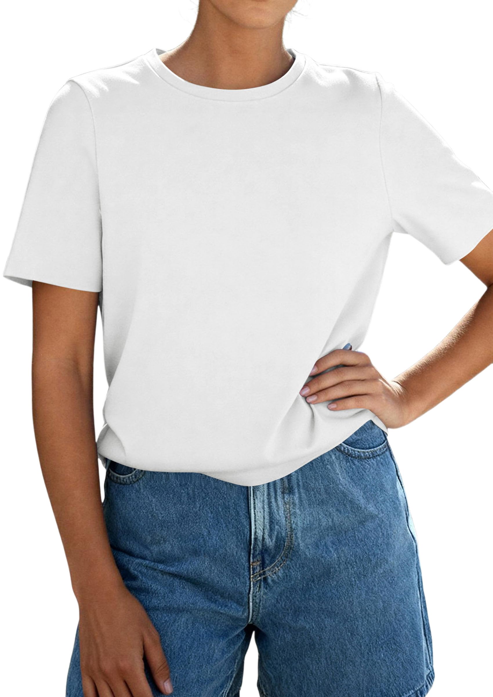 Women's Short Sleeve Cotton Tops Summer Casual T-Shirt 2026