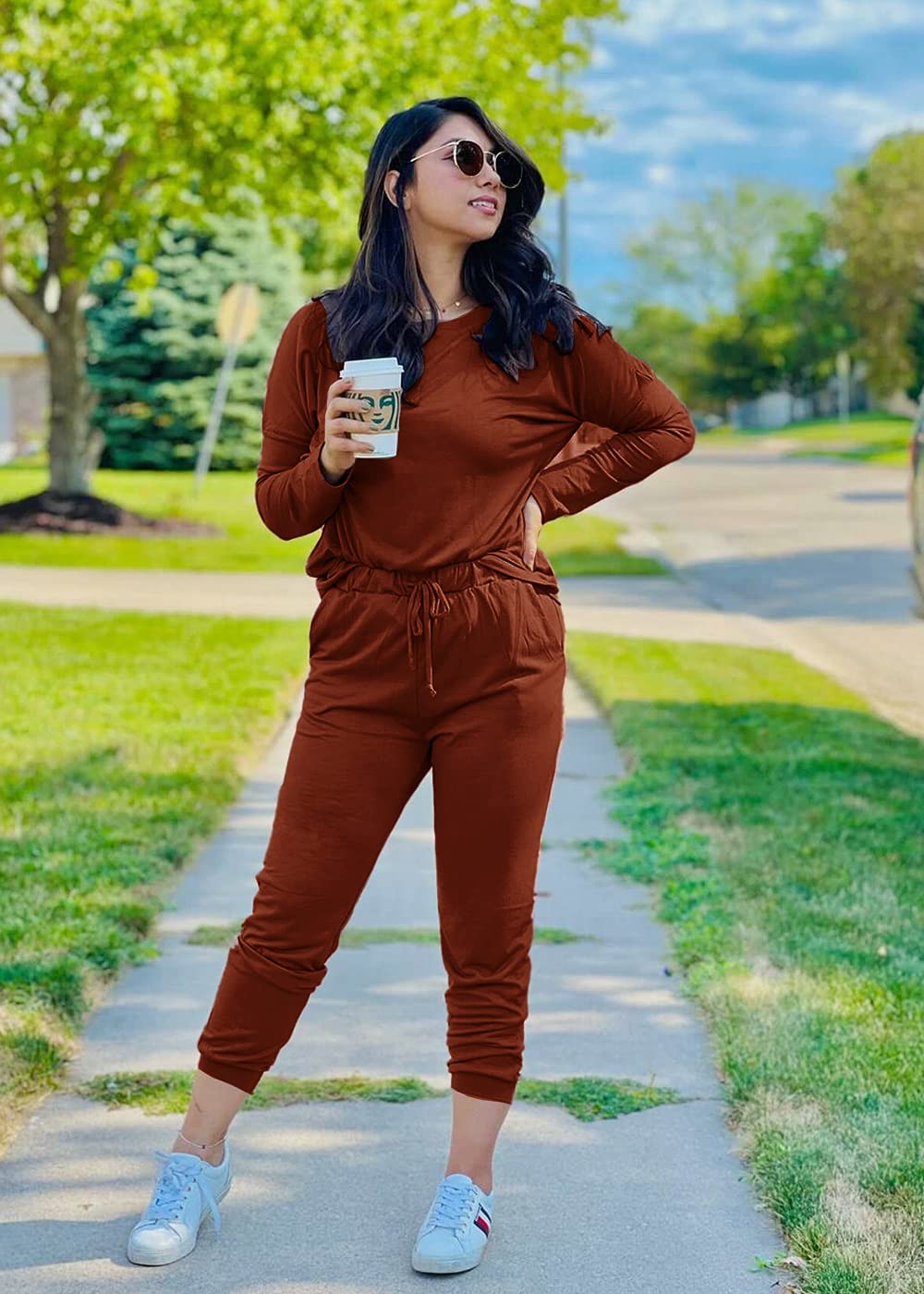 Airport Travel Outfit Women Fall 2 Piece Matching Lounge Sets