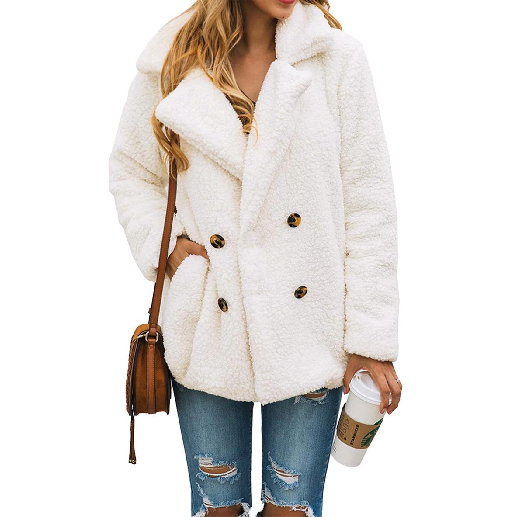 Oversized Sherpa Fleece Jacket Women's Winter Coats Outerwear