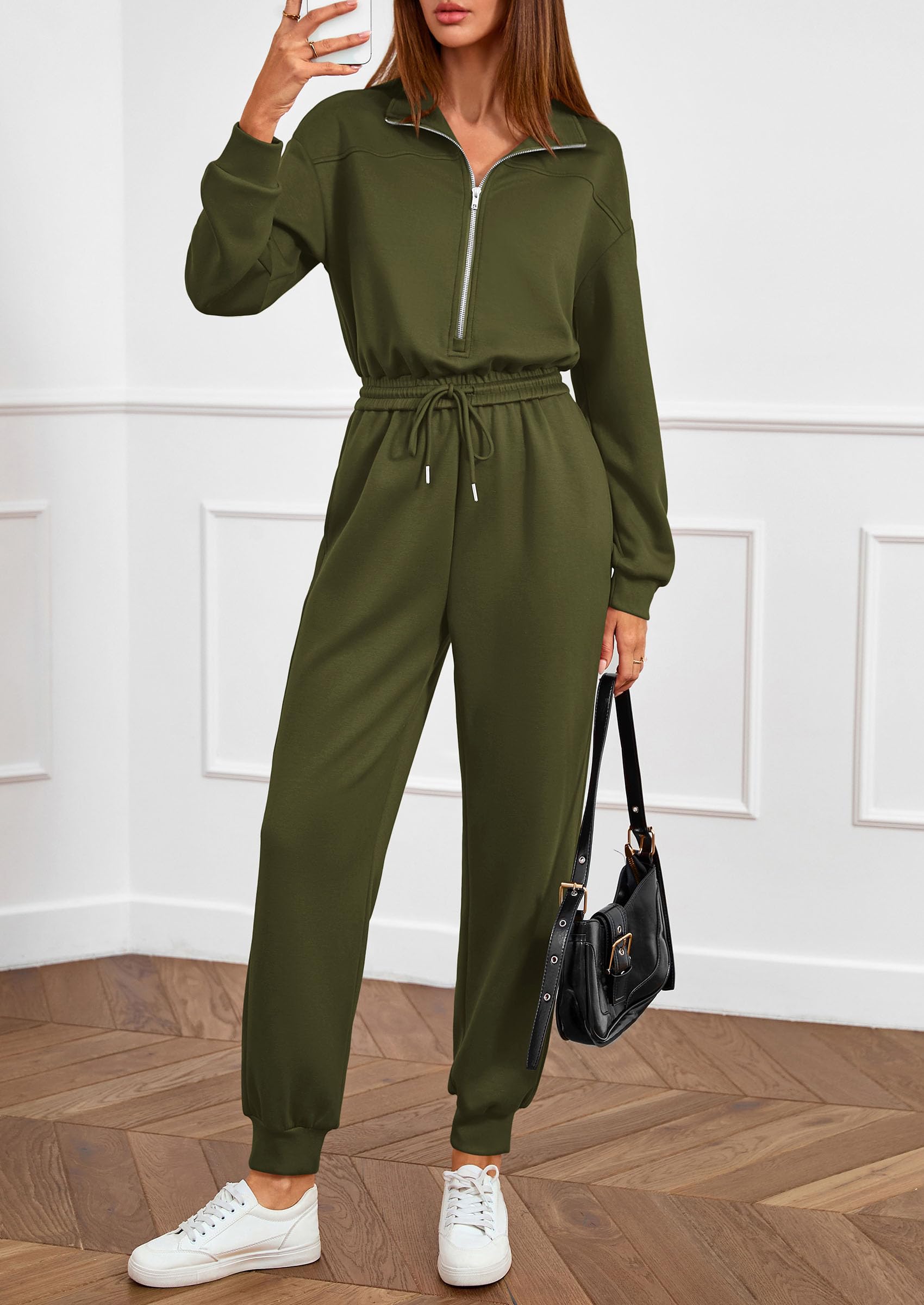 Long Sleeve Jumpsuits for Women Fall One Piece Travel Outfits