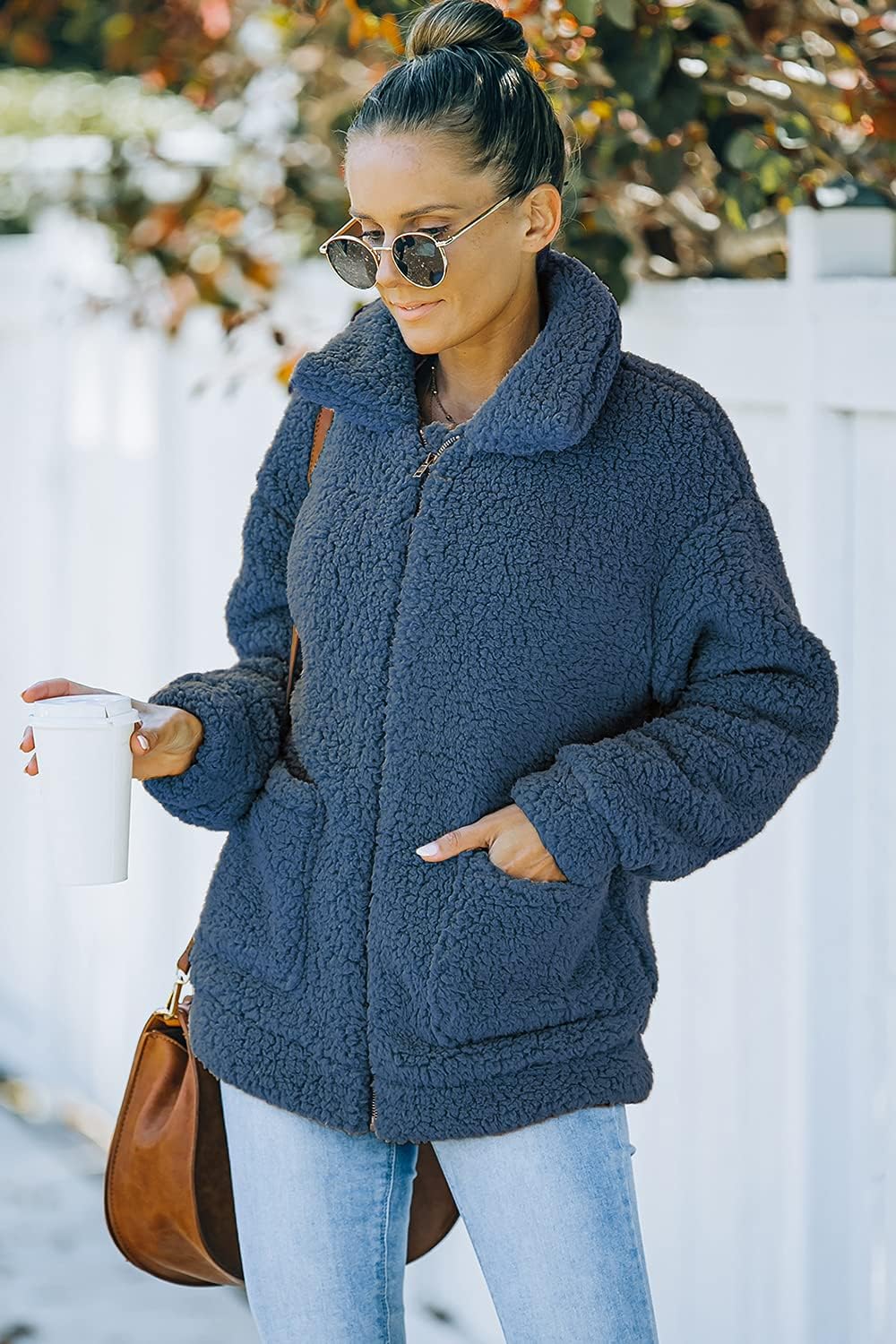 Oversized Sherpa Fleece Jacket Women's Winter Coats Outerwear