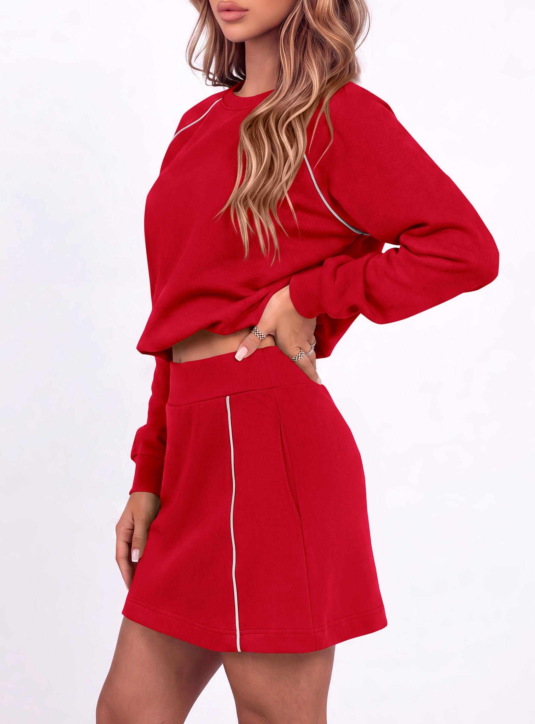 Women's Two Piece Airport Outfits Matching Skirt Sets